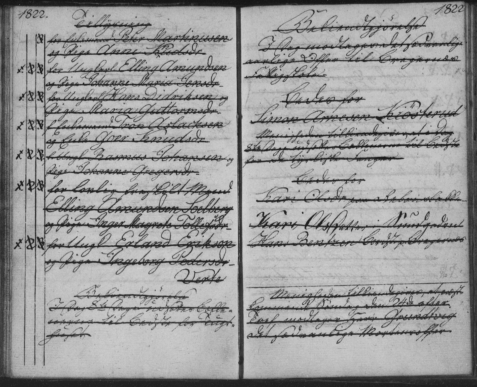 Bragernes kirkebøker, AV/SAKO-A-6/H/Ha/L0001: Banns register no. 1, 1817-1831