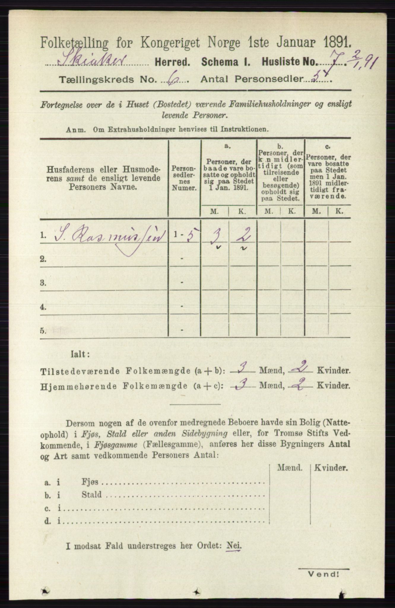 RA, 1891 census for 0513 Skjåk, 1891, p. 1988