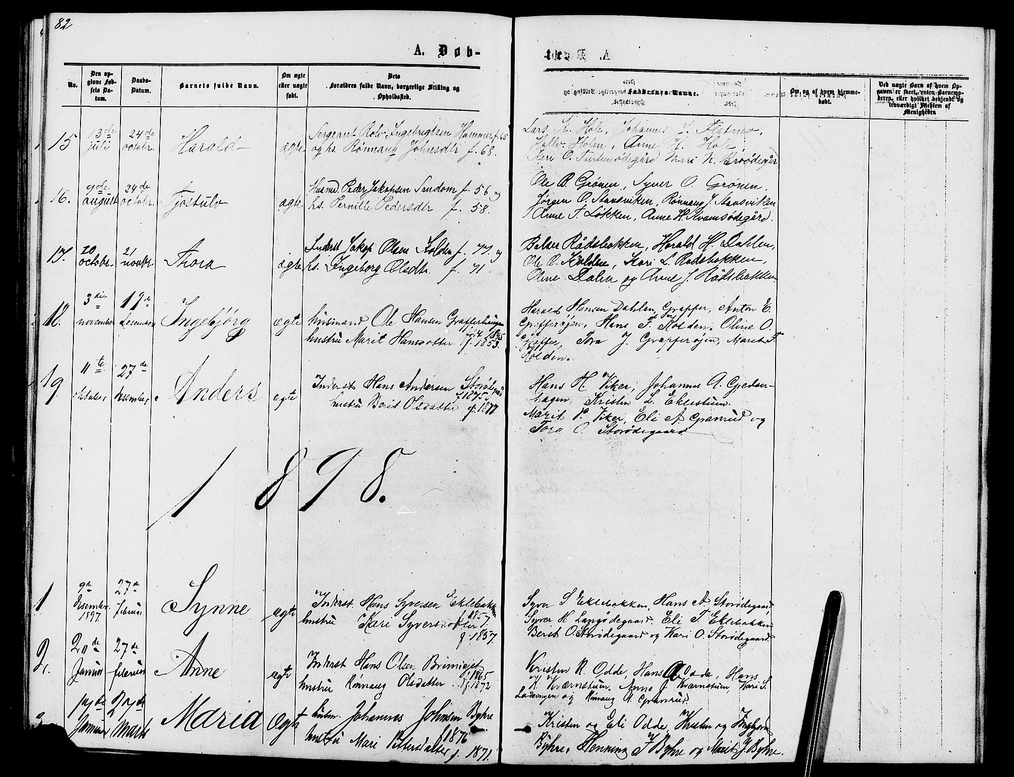 Lom prestekontor, SAH/PREST-070/L/L0005: Parish register (copy) no. 5, 1876-1901, p. 82-83