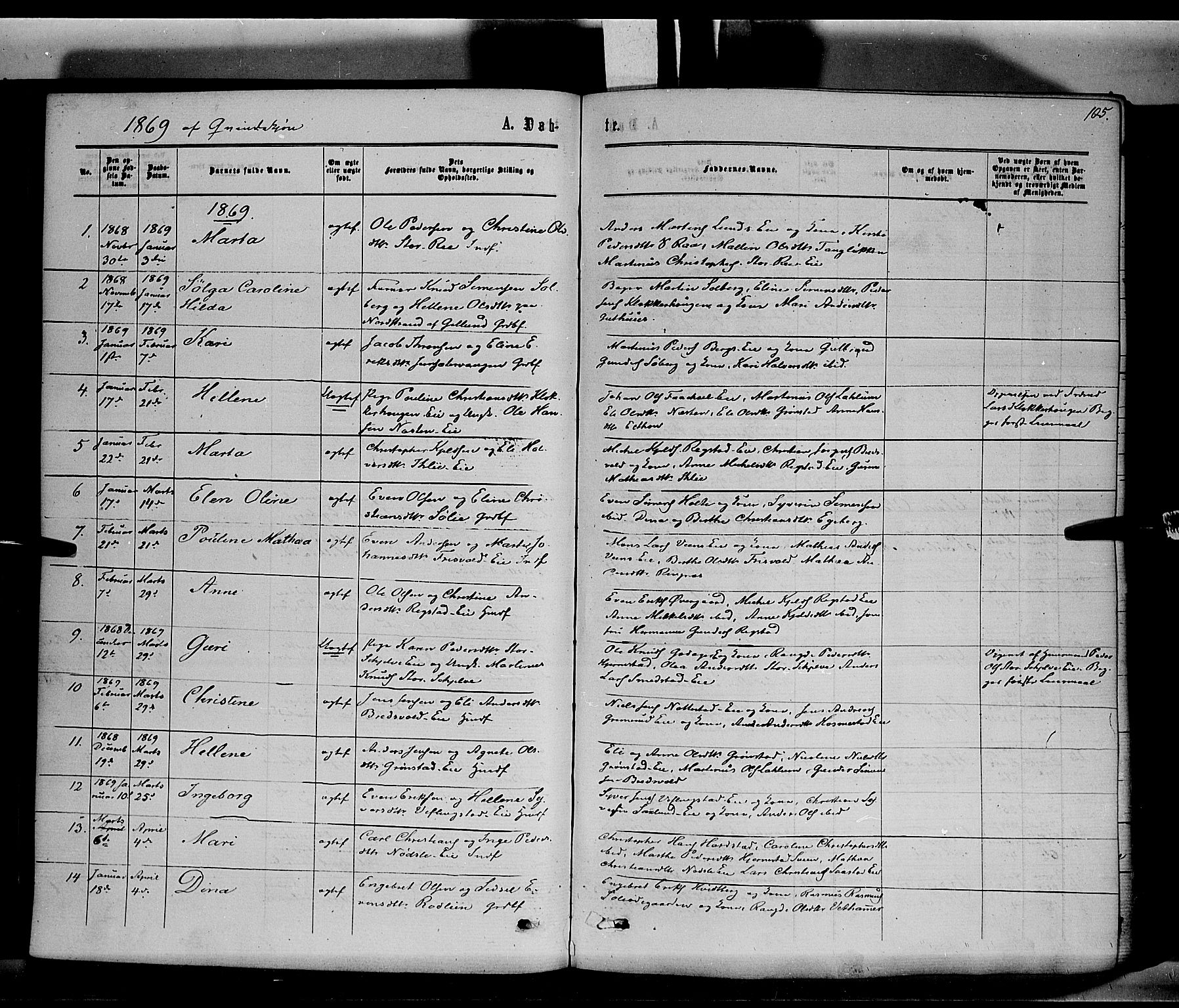 Stange prestekontor, AV/SAH-PREST-002/K/L0013: Parish register (official) no. 13, 1862-1879, p. 105