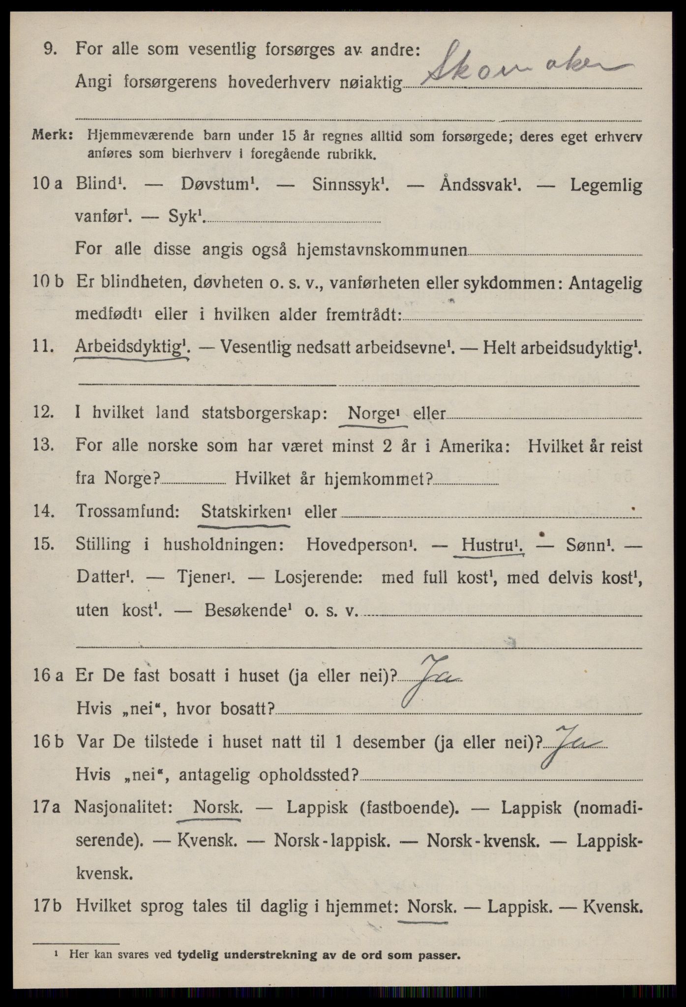 SAT, 1920 census for Soknedal, 1920, p. 3829