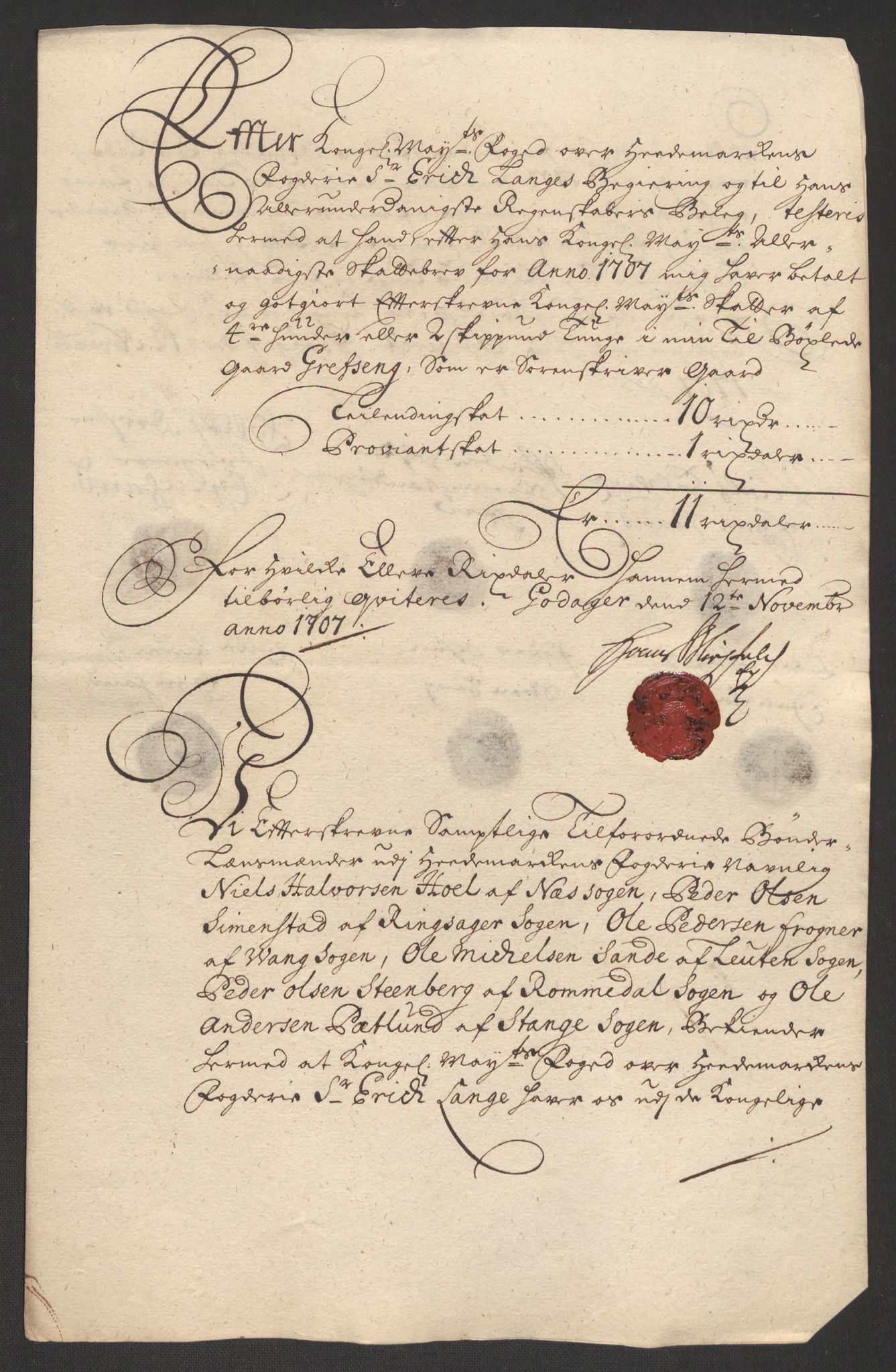 Rentekammeret inntil 1814, Reviderte regnskaper, Fogderegnskap, AV/RA-EA-4092/R16/L1043: Fogderegnskap Hedmark, 1706-1707, p. 460