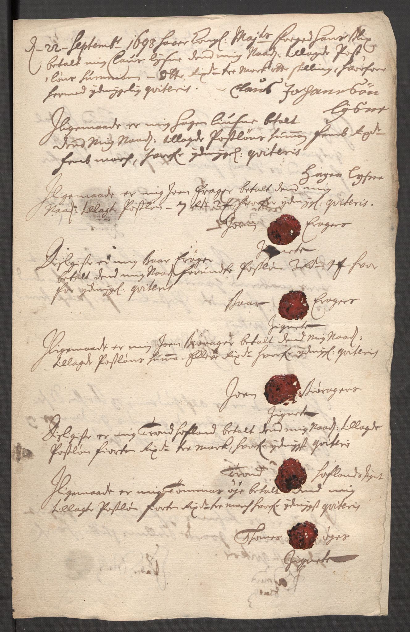 Rentekammeret inntil 1814, Reviderte regnskaper, Fogderegnskap, RA/EA-4092/R52/L3310: Fogderegnskap Sogn, 1698-1699, p. 239