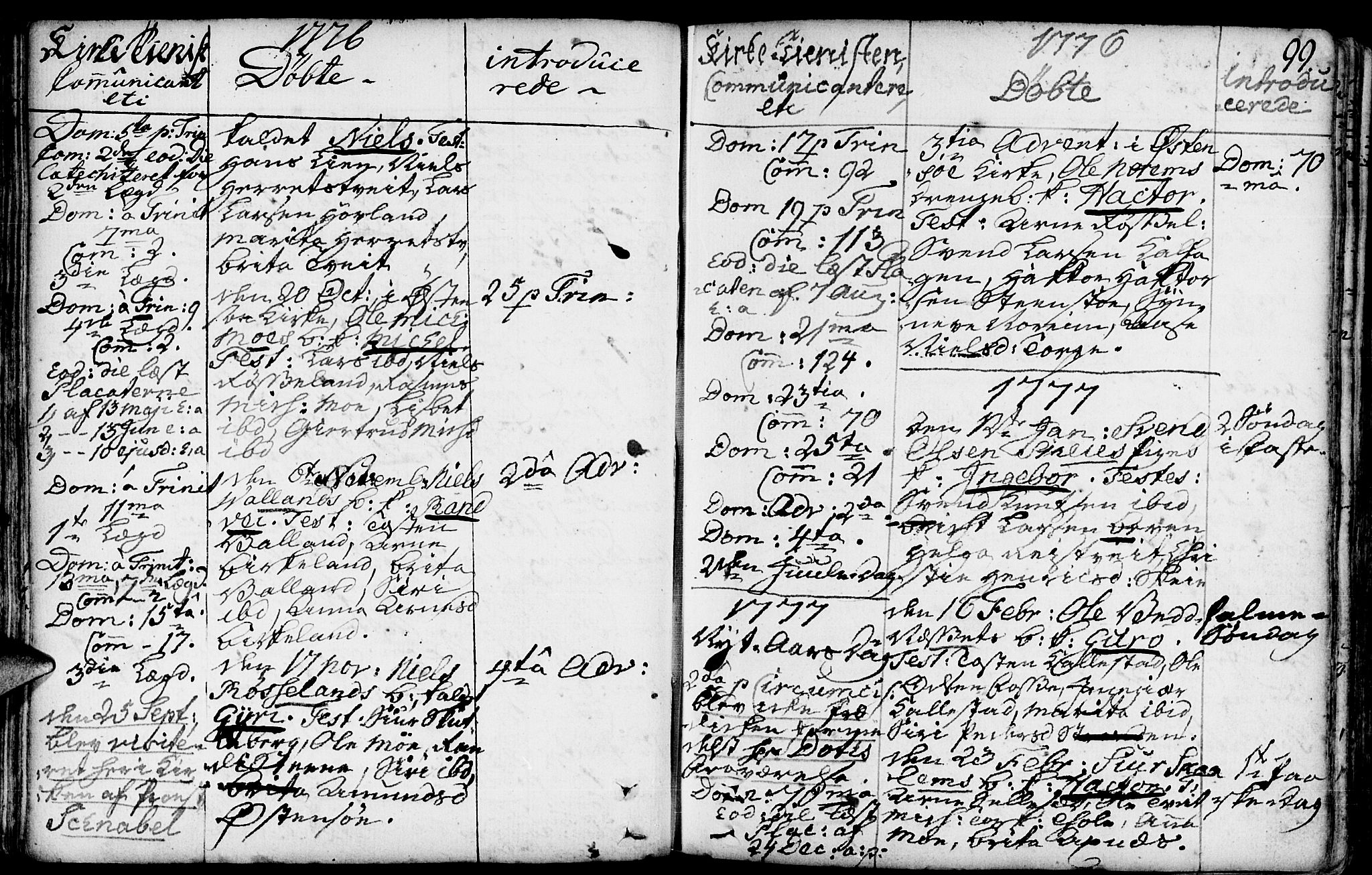 Kvam sokneprestembete, SAB/A-76201/H/Haa: Parish register (official) no. A 3, 1743-1795, p. 99