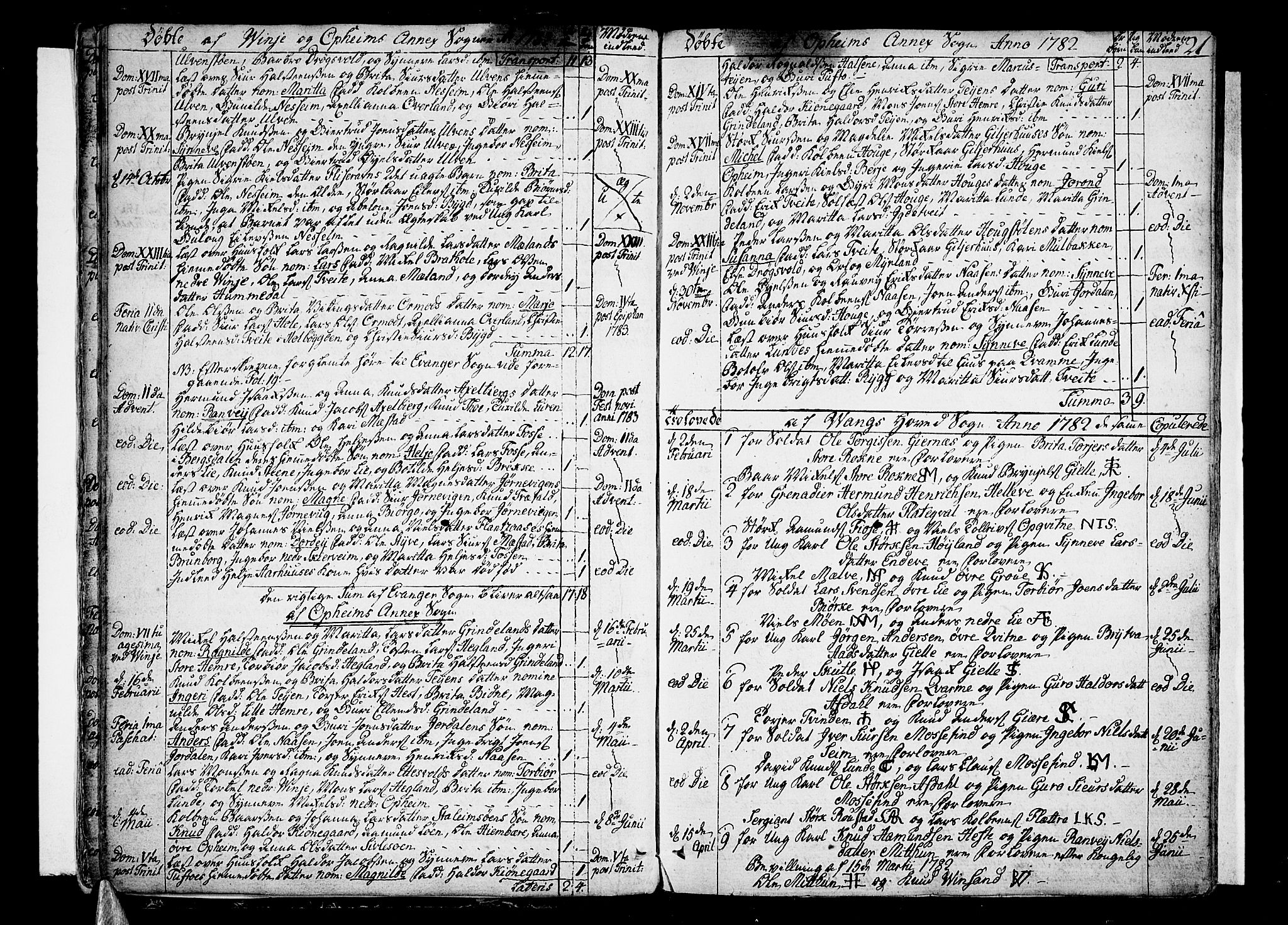 Voss sokneprestembete, SAB/A-79001/H/Haa: Parish register (official) no. A 9, 1780-1810, p. 21
