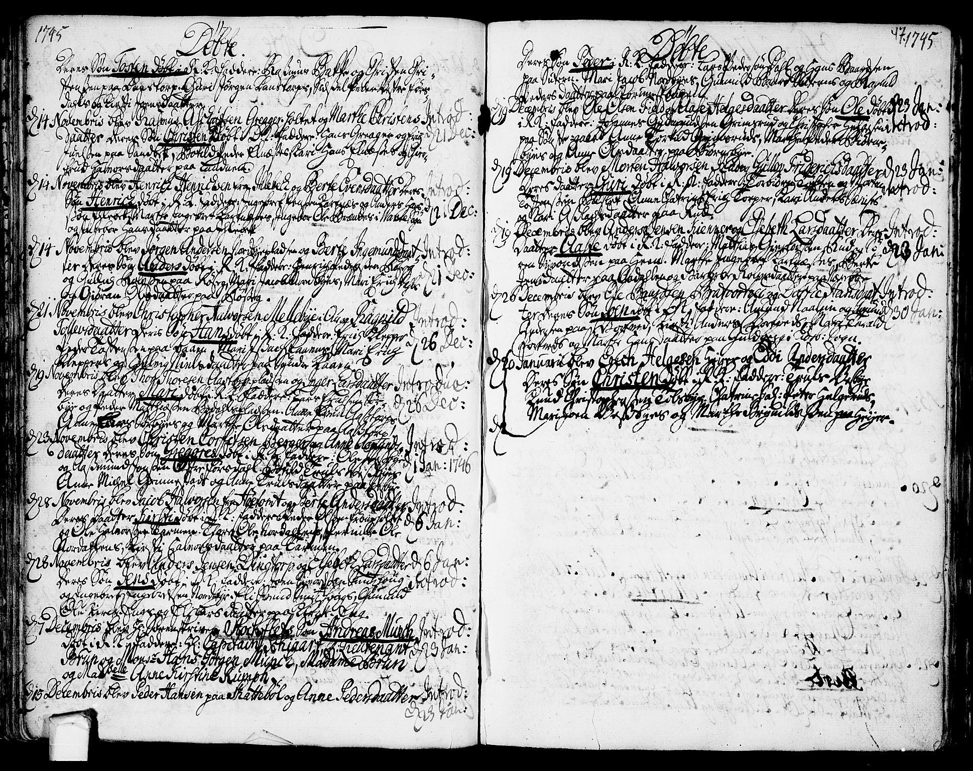 Rakkestad prestekontor Kirkebøker, AV/SAO-A-2008/F/Fa/L0002: Parish register (official) no. I 2, 1741-1751, p. 47