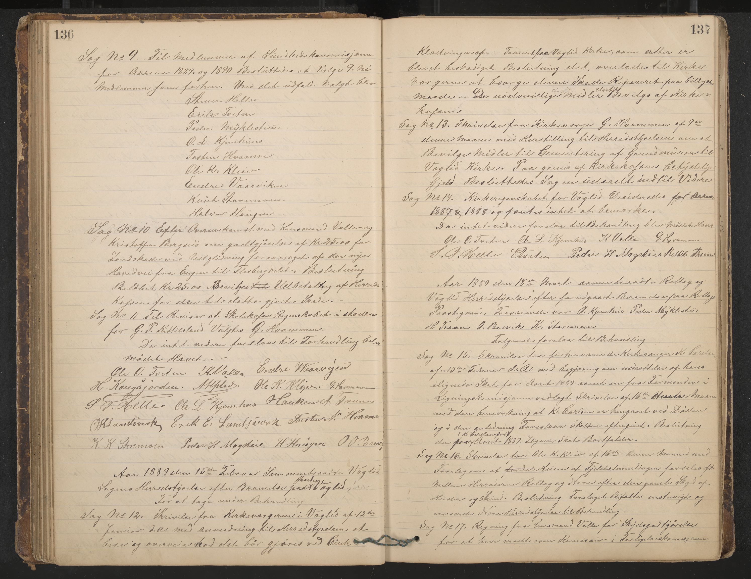 Rollag formannskap og sentraladministrasjon, IKAK/0632021-2/A/Aa/L0003: Møtebok, 1884-1897, p. 136-137