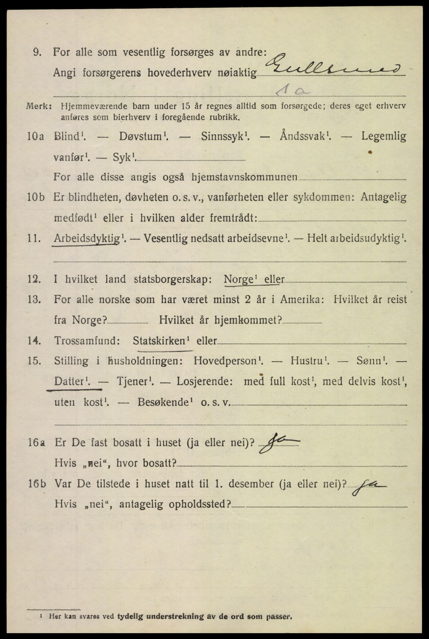 SAH, 1920 census for Nord-Aurdal, 1920, p. 4969