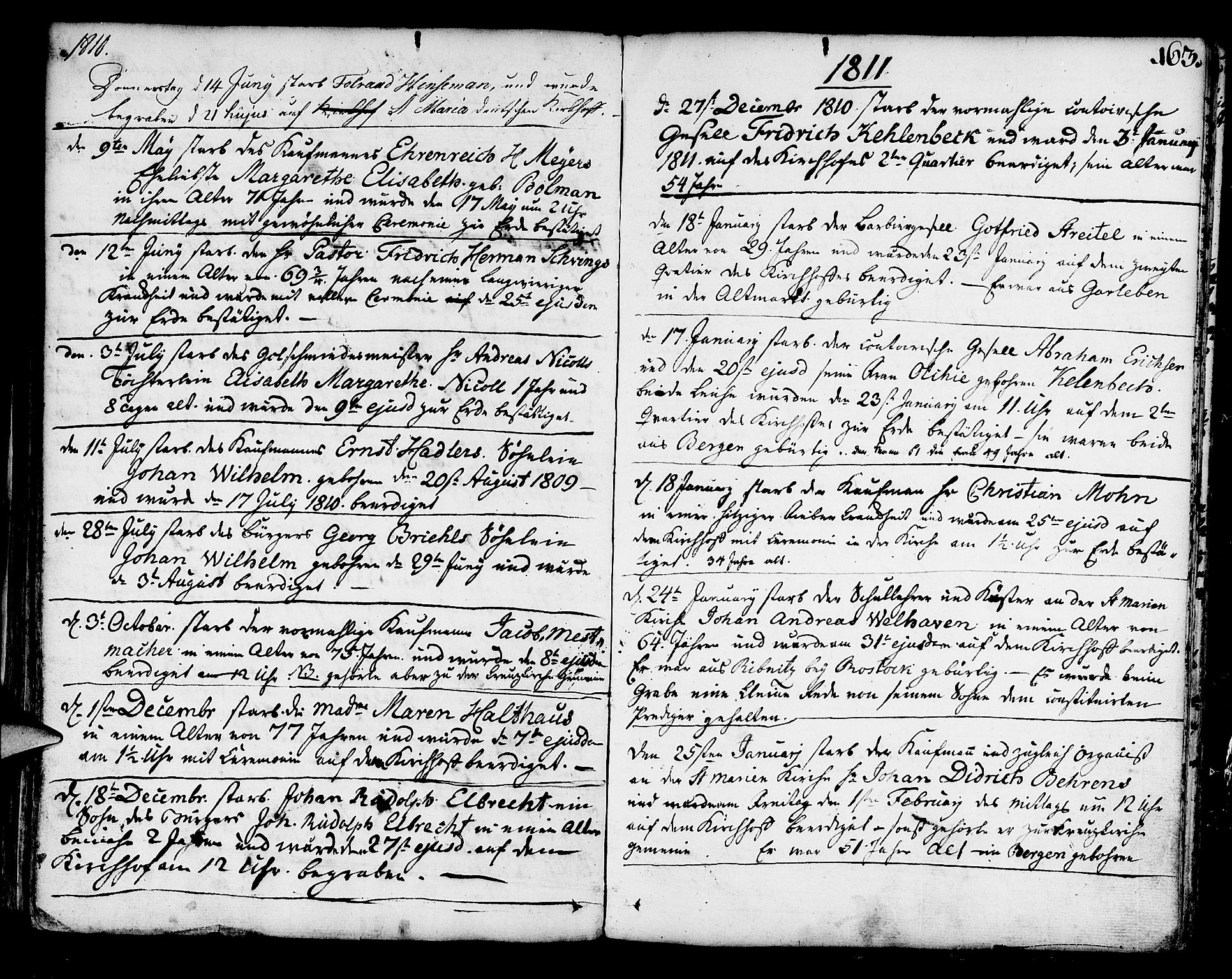 Mariakirken Sokneprestembete, SAB/A-76901/H/Haa/L0003: Parish register (official) no. A 3, 1786-1815, p. 163