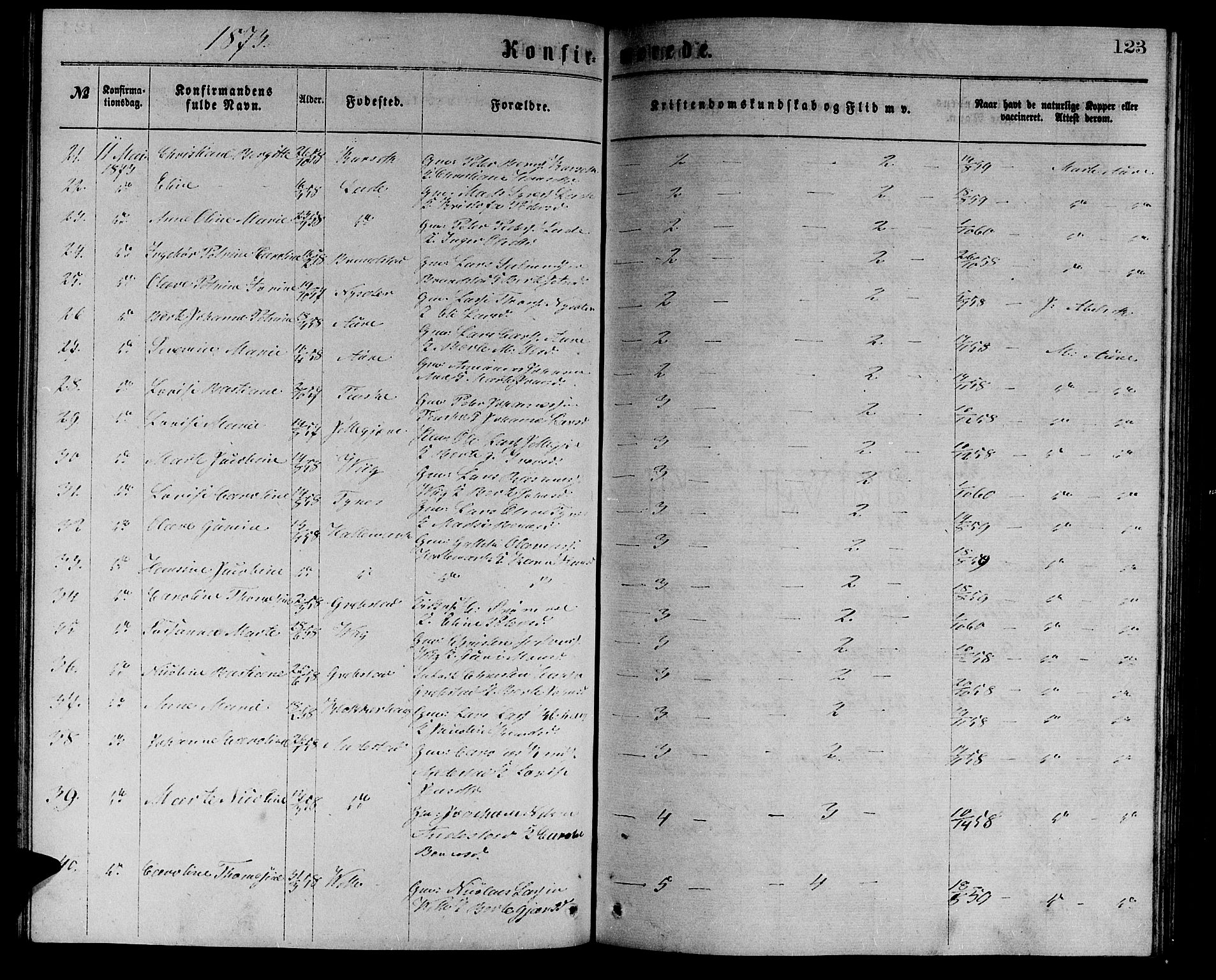 Ministerialprotokoller, klokkerbøker og fødselsregistre - Møre og Romsdal, AV/SAT-A-1454/523/L0338: Parish register (copy) no. 523C01, 1865-1877, p. 123