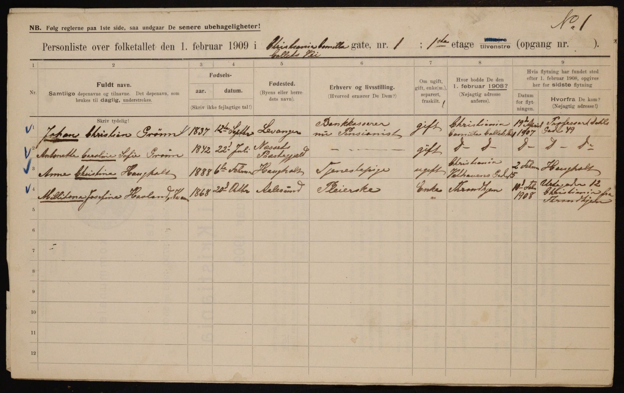 OBA, Municipal Census 1909 for Kristiania, 1909, p. 10404