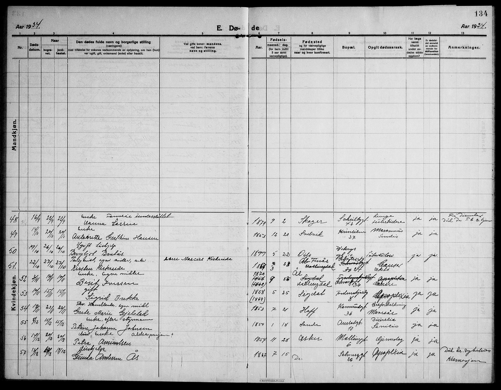 Strømsø kirkebøker, AV/SAKO-A-246/F/Fa/L0028: Parish register (official) no. I 29, 1914-1937, p. 134