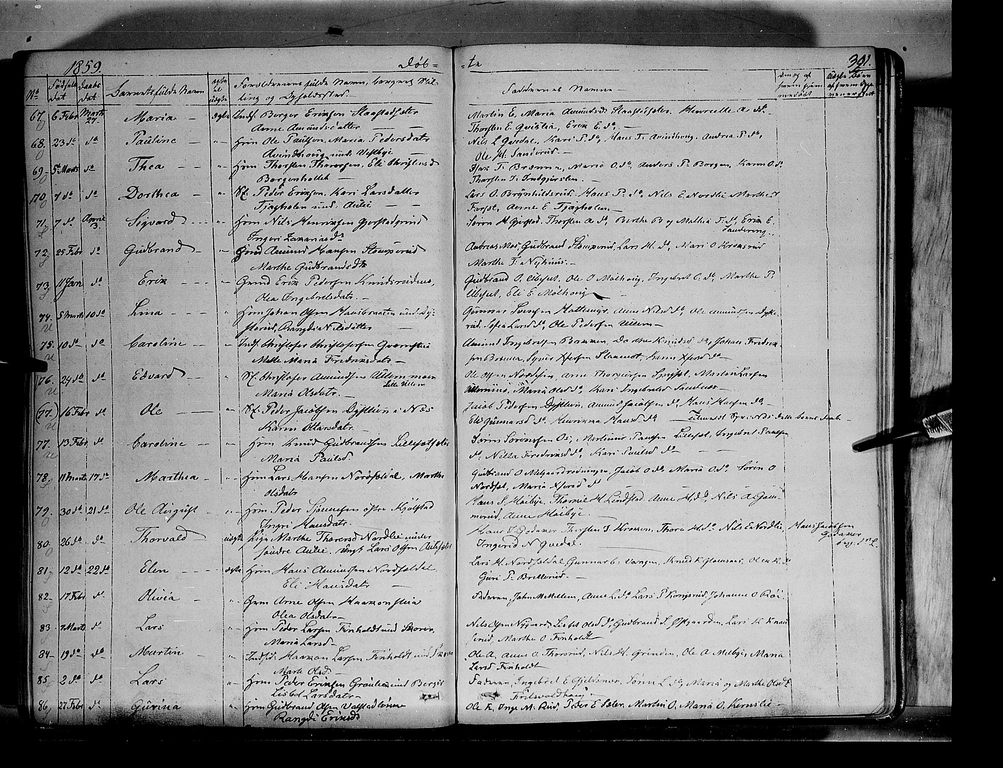 Sør-Odal prestekontor, AV/SAH-PREST-030/H/Ha/Haa/L0001: Parish register (official) no. 1, 1849-1859, p. 391