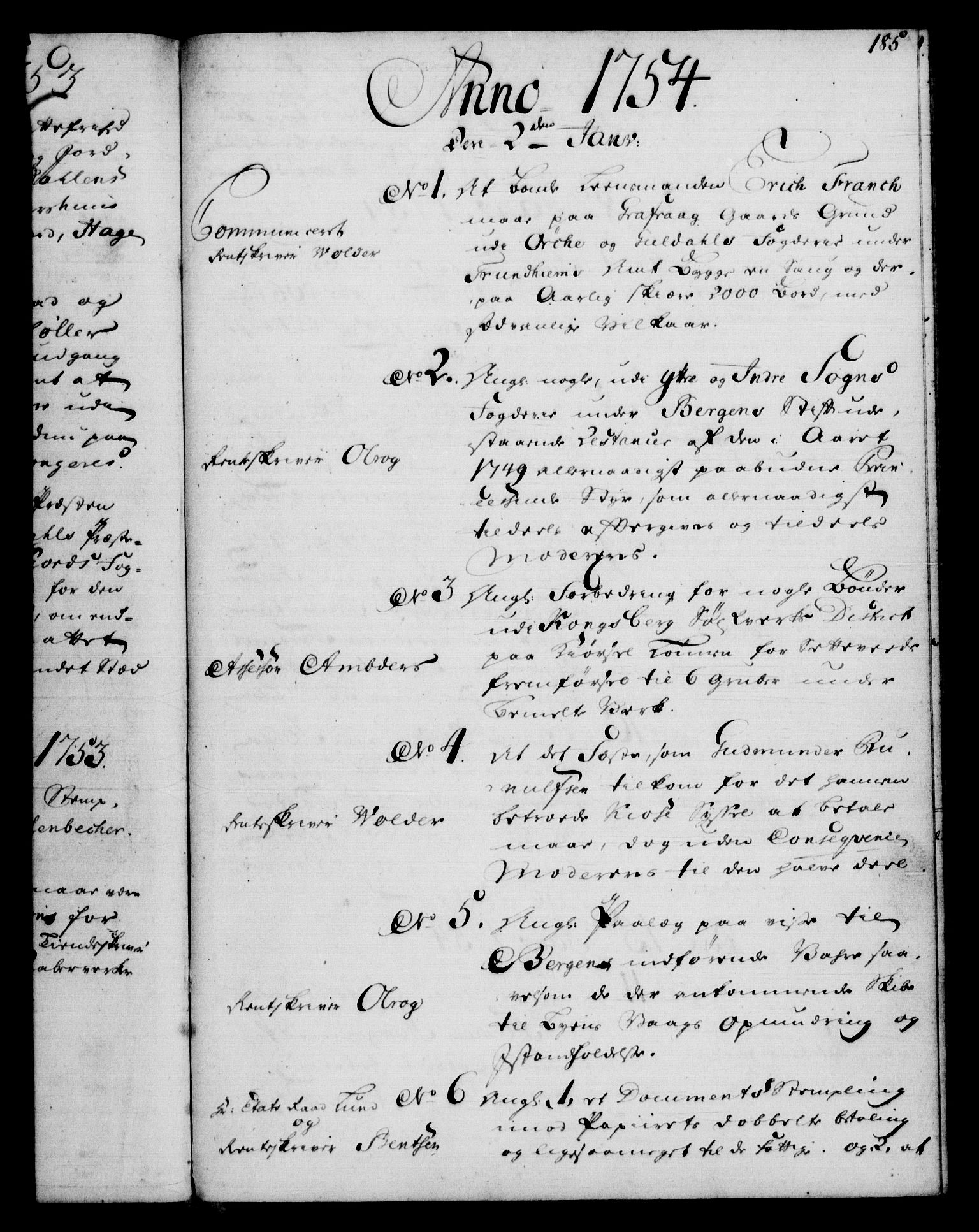 Rentekammeret, Kammerkanselliet, RA/EA-3111/G/Gf/Gfb/L0005: Register til norske relasjons- og resolusjonsprotokoller (merket RK 52.100), 1744-1754, p. 185