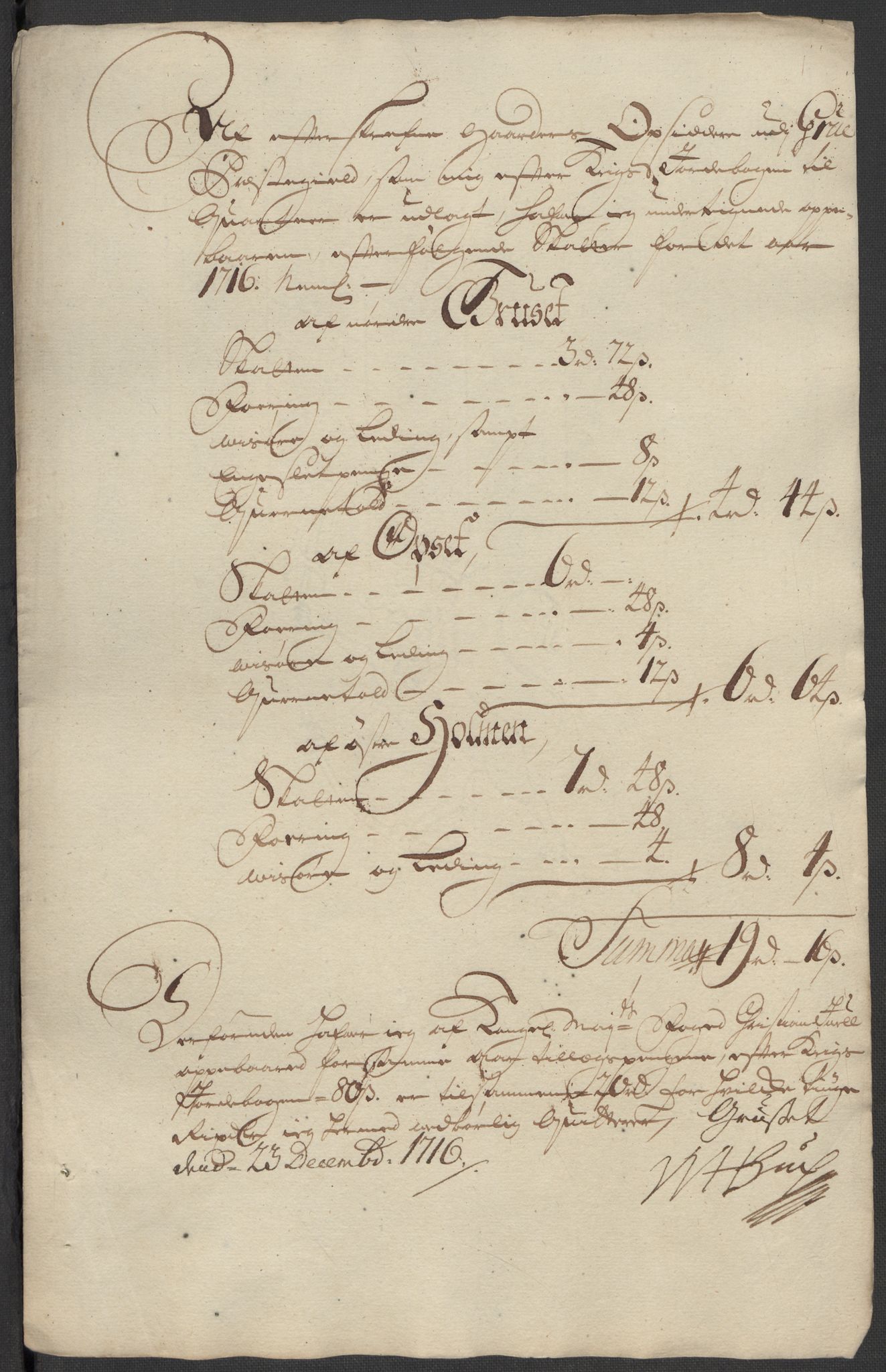 Rentekammeret inntil 1814, Reviderte regnskaper, Fogderegnskap, RA/EA-4092/R13/L0855: Fogderegnskap Solør, Odal og Østerdal, 1716, p. 331