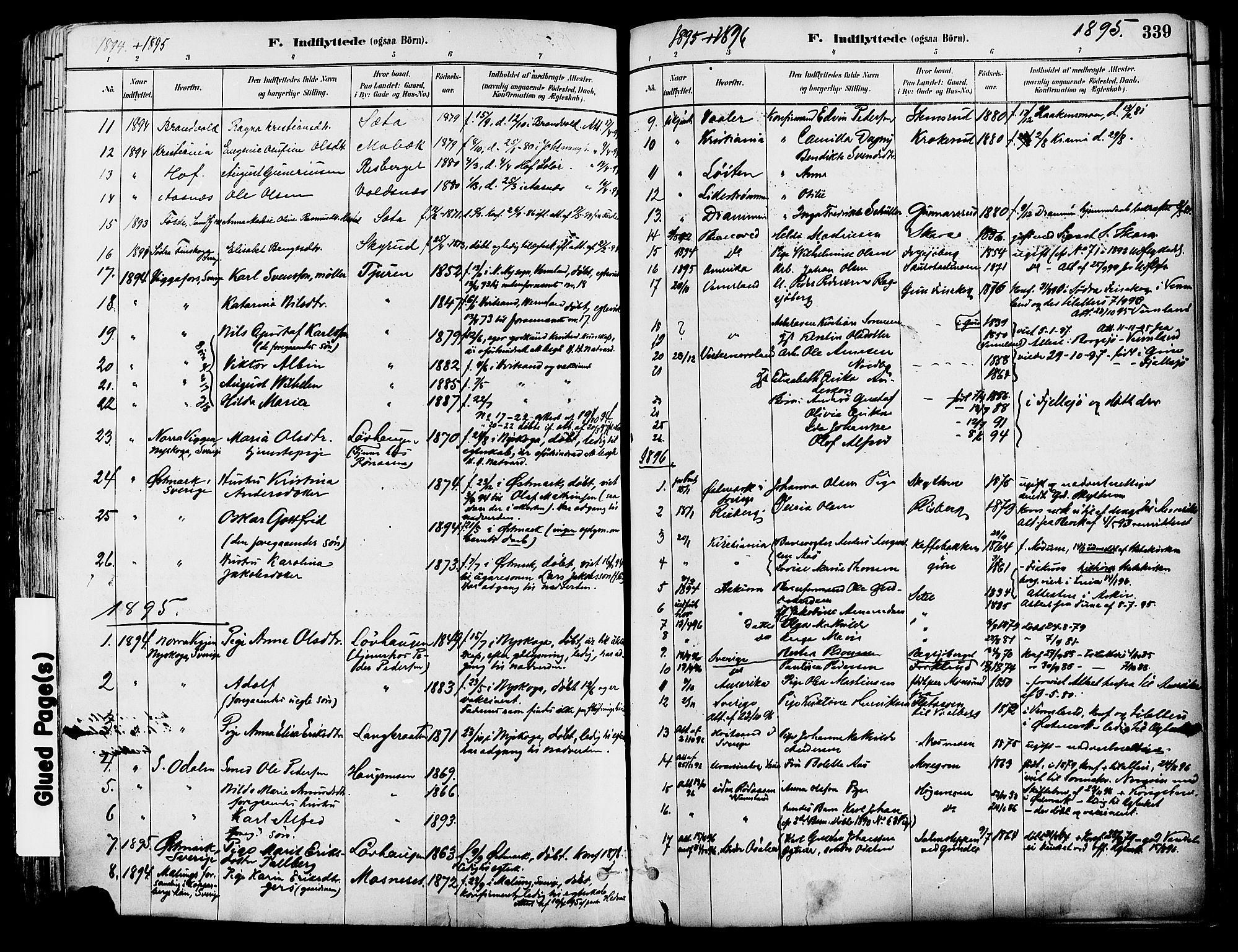 Grue prestekontor, SAH/PREST-036/H/Ha/Haa/L0012: Parish register (official) no. 12, 1881-1897, p. 339