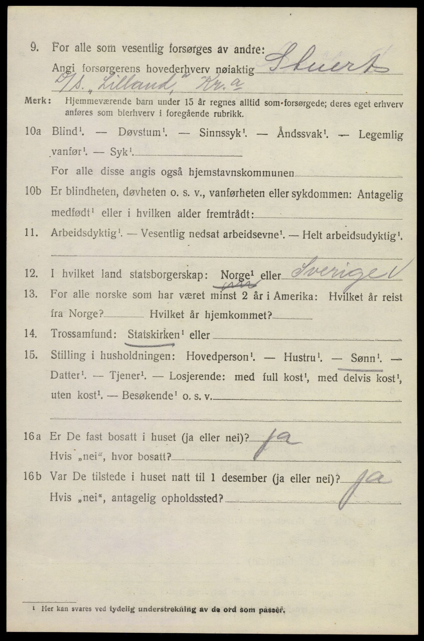 SAKO, 1920 census for Tjølling, 1920, p. 6822