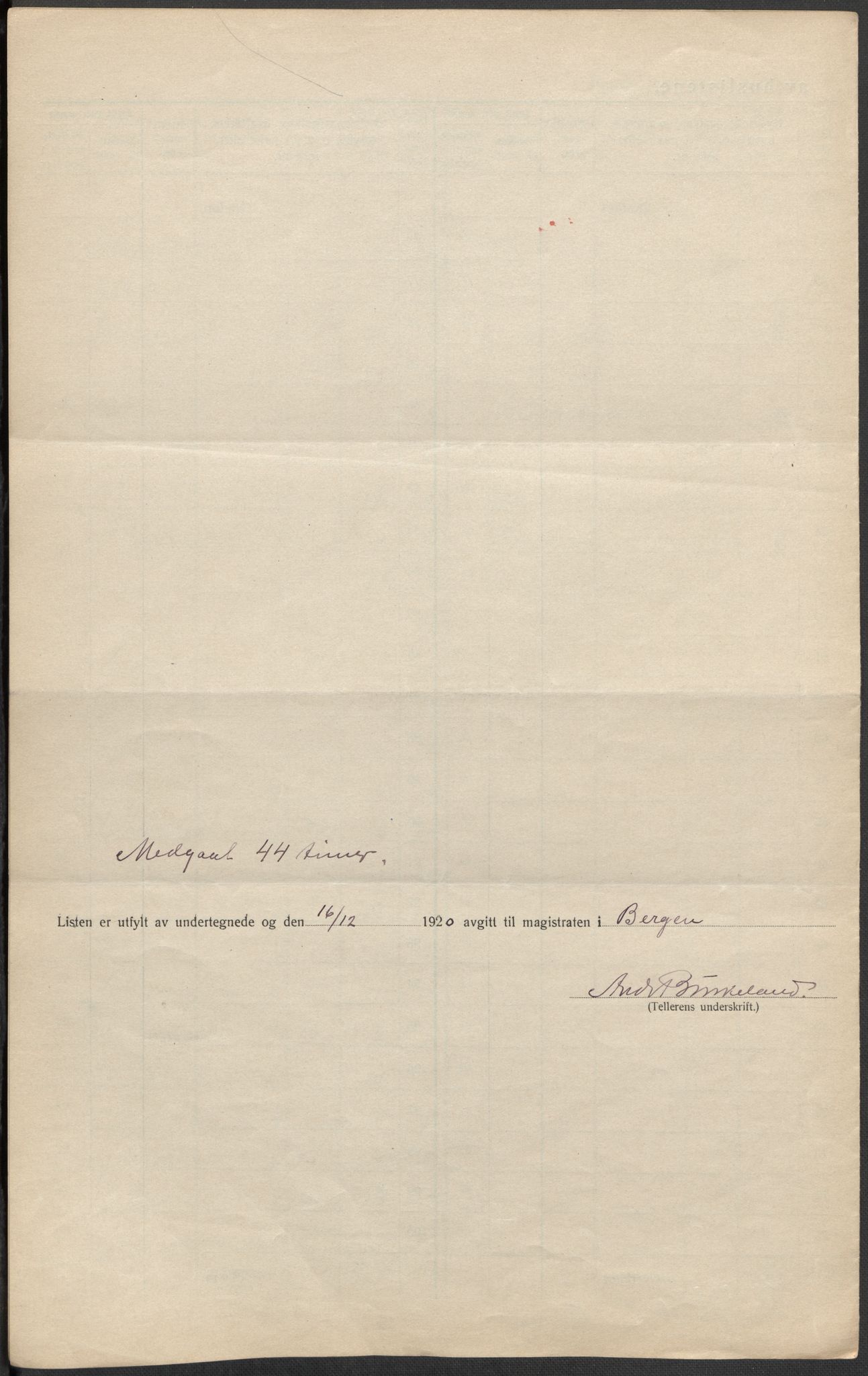 SAB, 1920 census for Bergen, 1920, p. 433