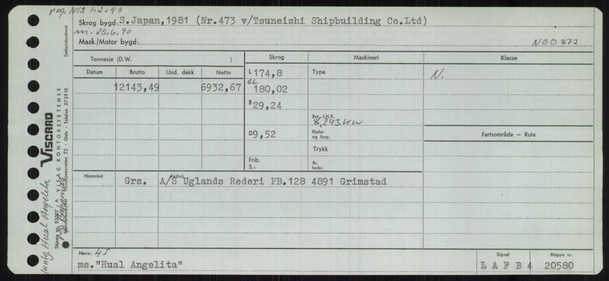 Sjøfartsdirektoratet med forløpere, Skipsmålingen, RA/S-1627/H/Ha/L0003/0001: Fartøy, Hilm-Mar / Fartøy, Hilm-Kol, p. 95