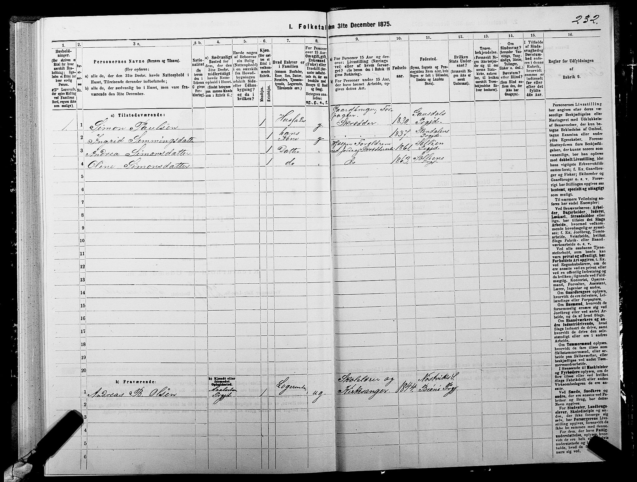 SATØ, 1875 census for 1924P Målselv, 1875, p. 3232