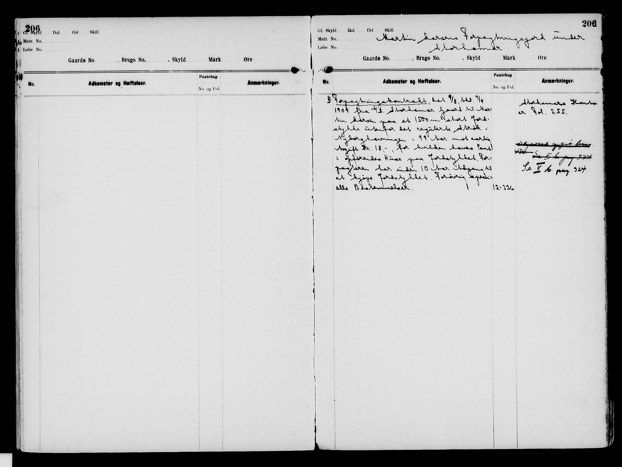 Nord-Hedmark sorenskriveri, SAH/TING-012/H/Ha/Had/Hade/L0003: Mortgage register no. 4.3, 1899-1940, p. 206