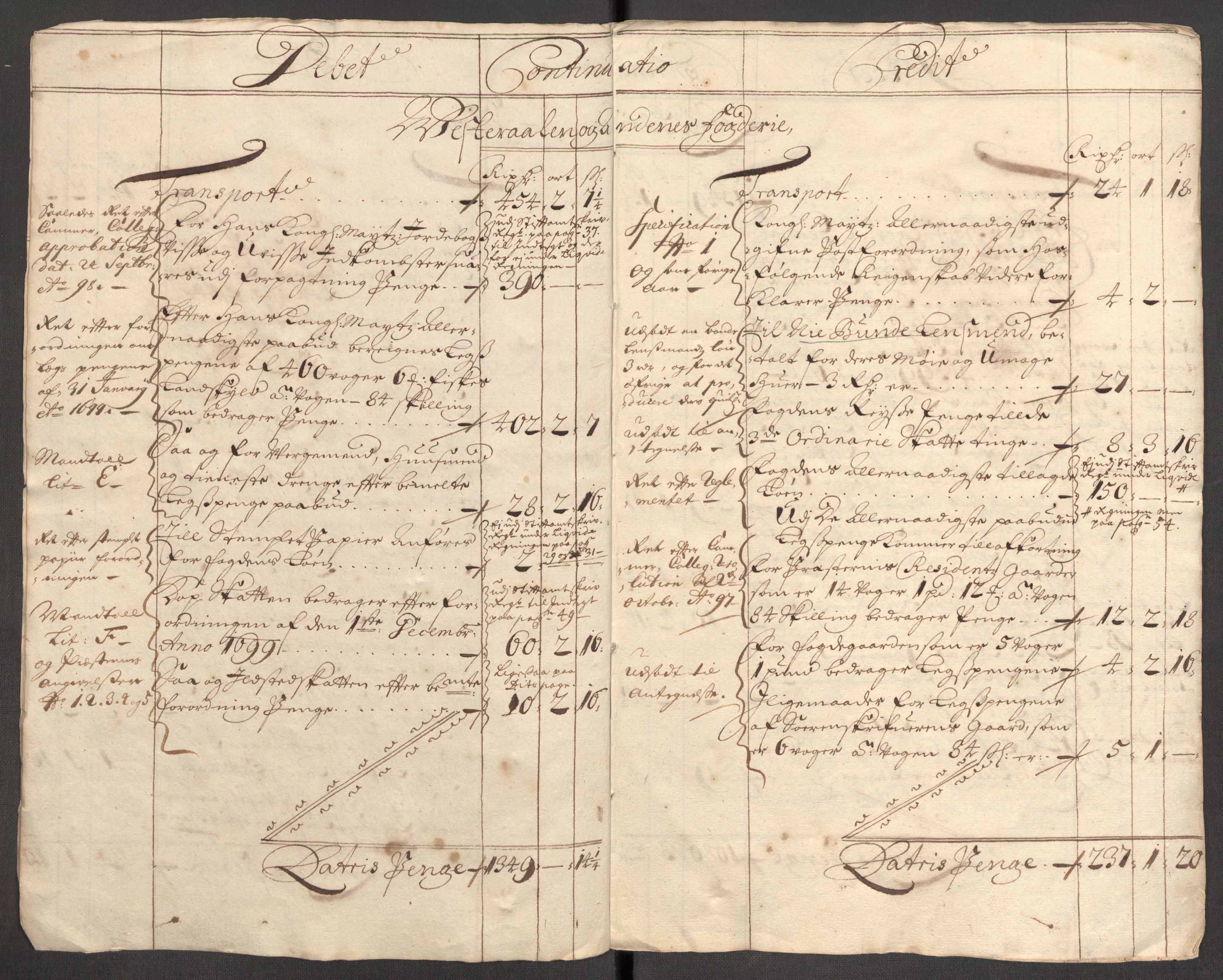 Rentekammeret inntil 1814, Reviderte regnskaper, Fogderegnskap, AV/RA-EA-4092/R67/L4678: Fogderegnskap Vesterålen, Andenes og Lofoten, 1696-1708, p. 265