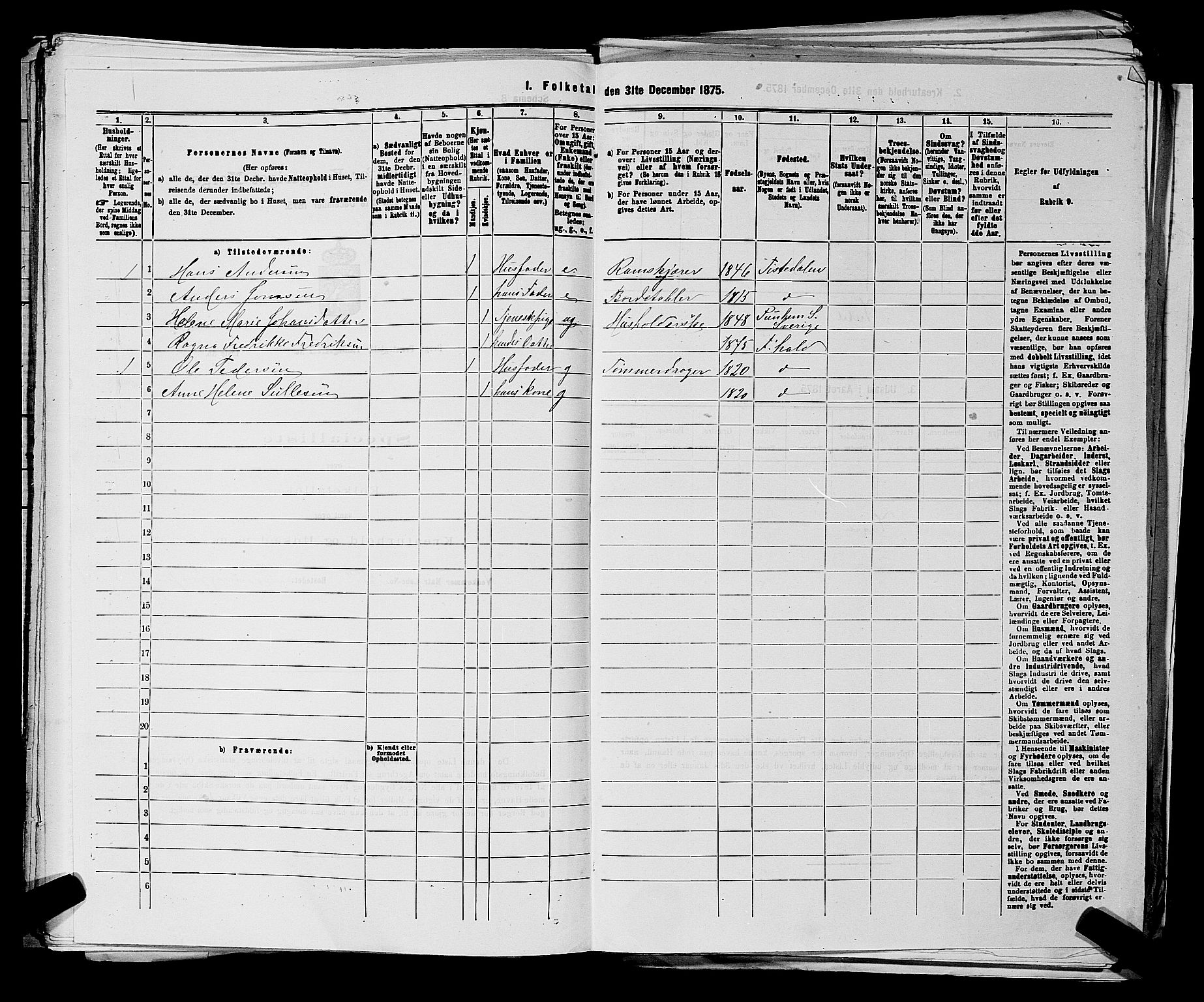 RA, 1875 census for 0116P Berg, 1875, p. 710