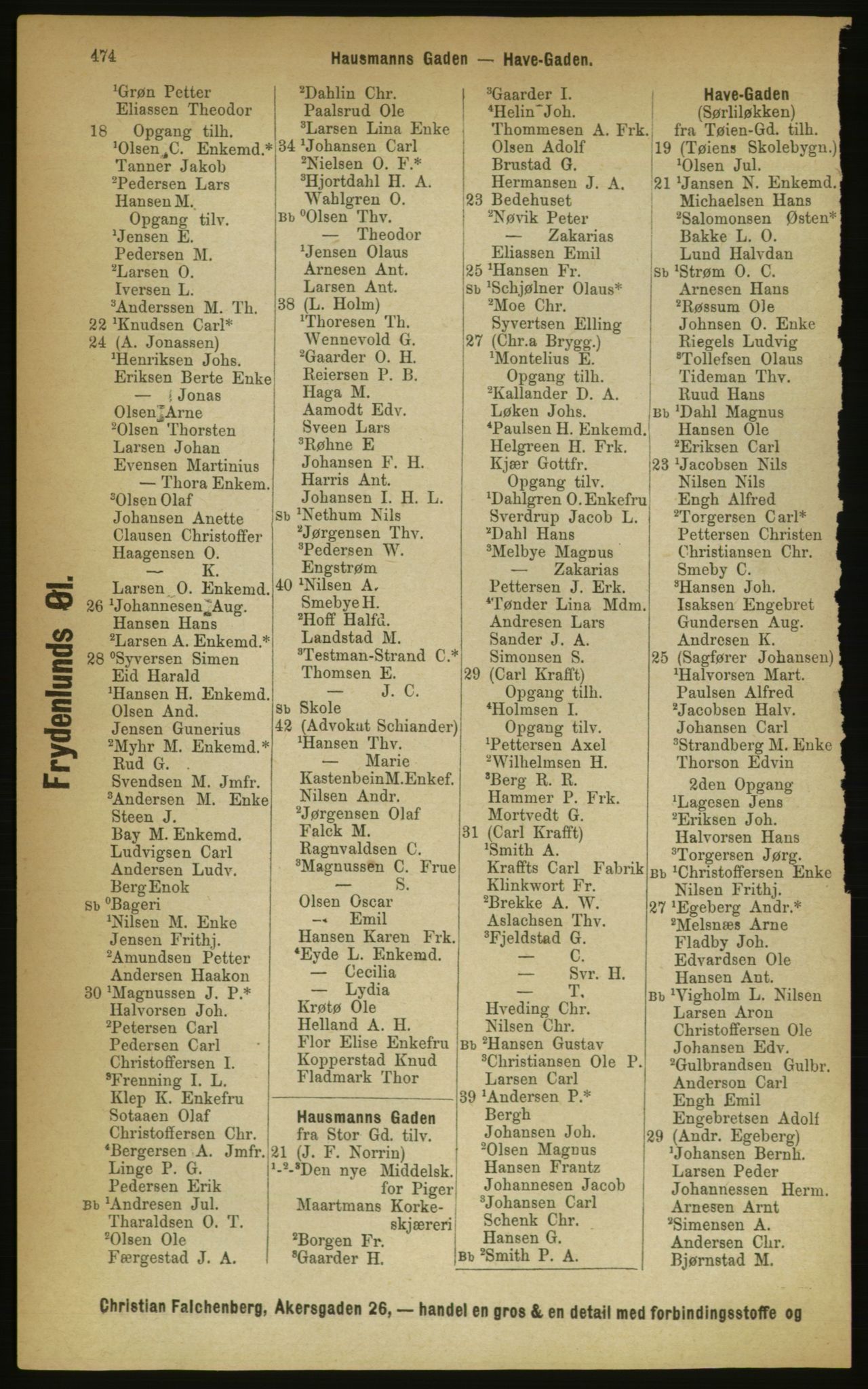 Kristiania/Oslo adressebok, PUBL/-, 1889, p. 474