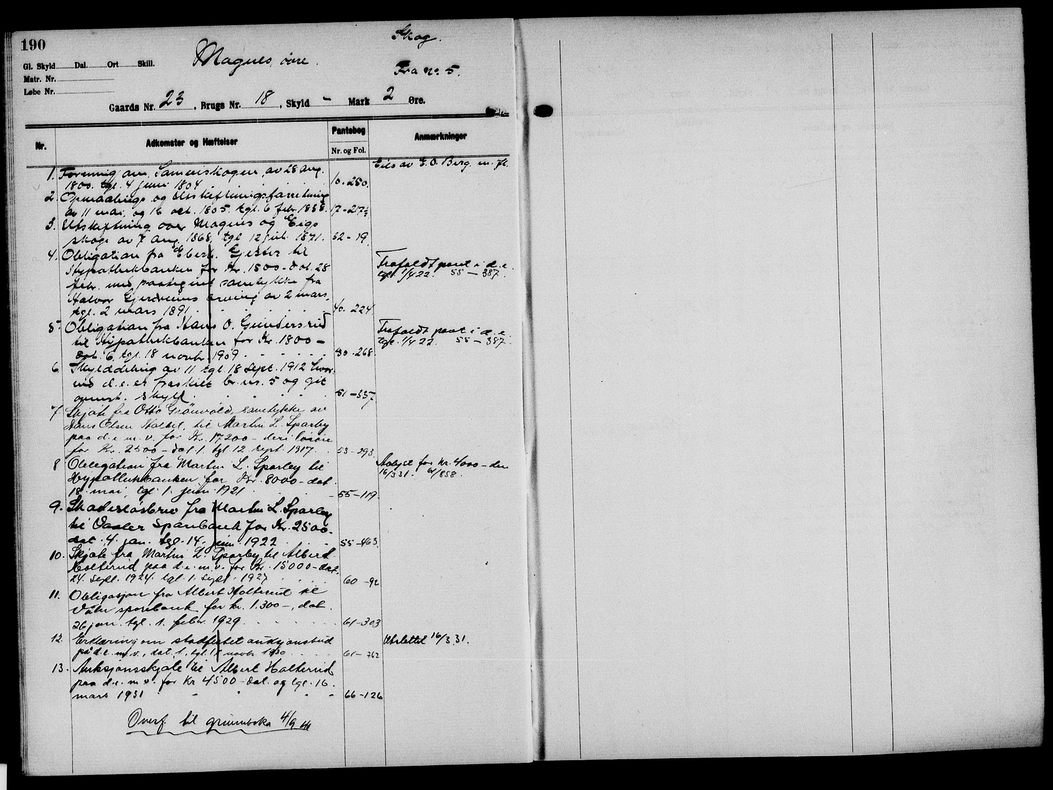 Solør tingrett, AV/SAH-TING-008/H/Ha/Hak/L0002: Mortgage register no. II, 1900-1935, p. 190