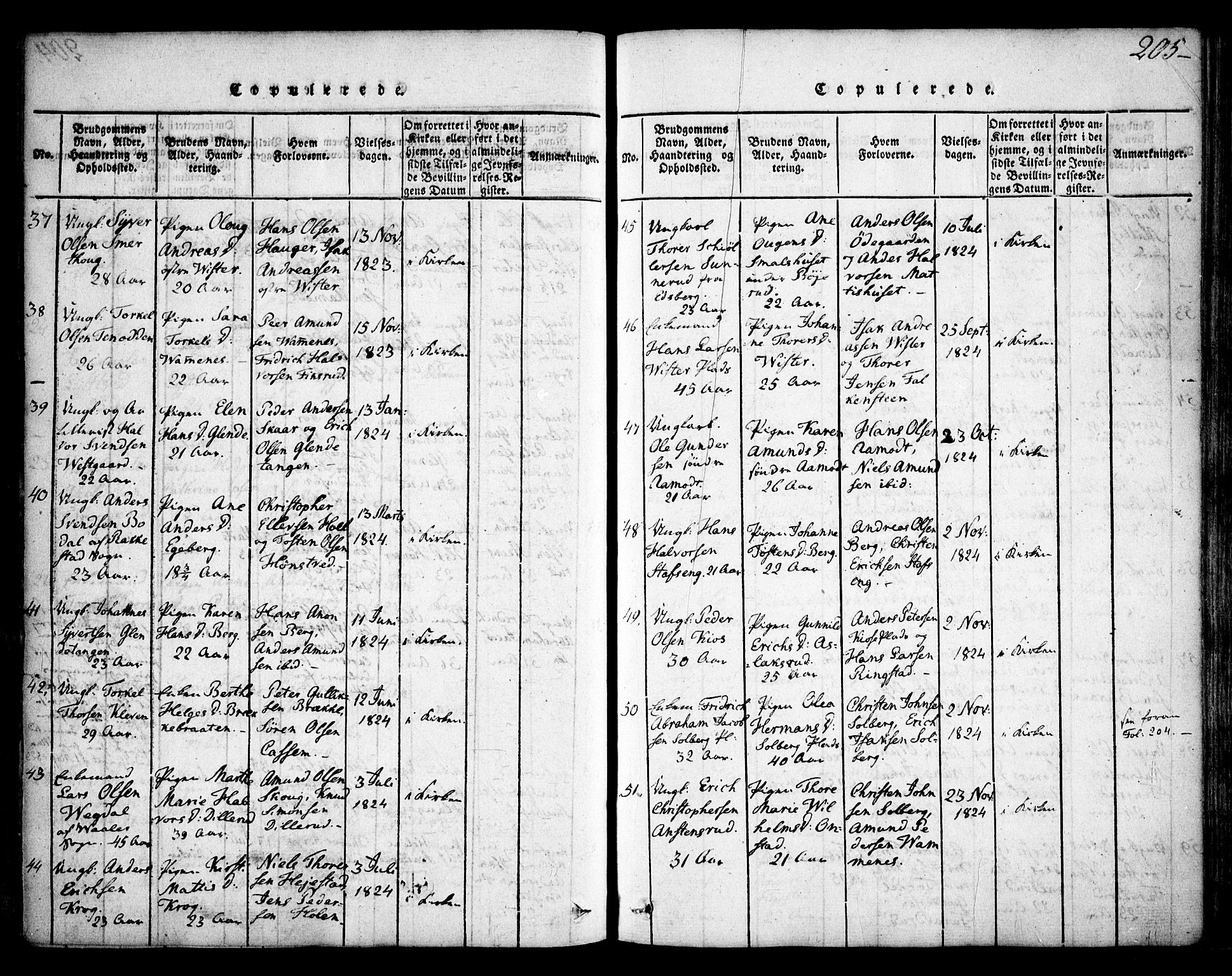 Skiptvet prestekontor Kirkebøker, SAO/A-20009/F/Fa/L0005: Parish register (official) no. 5, 1814-1838, p. 205