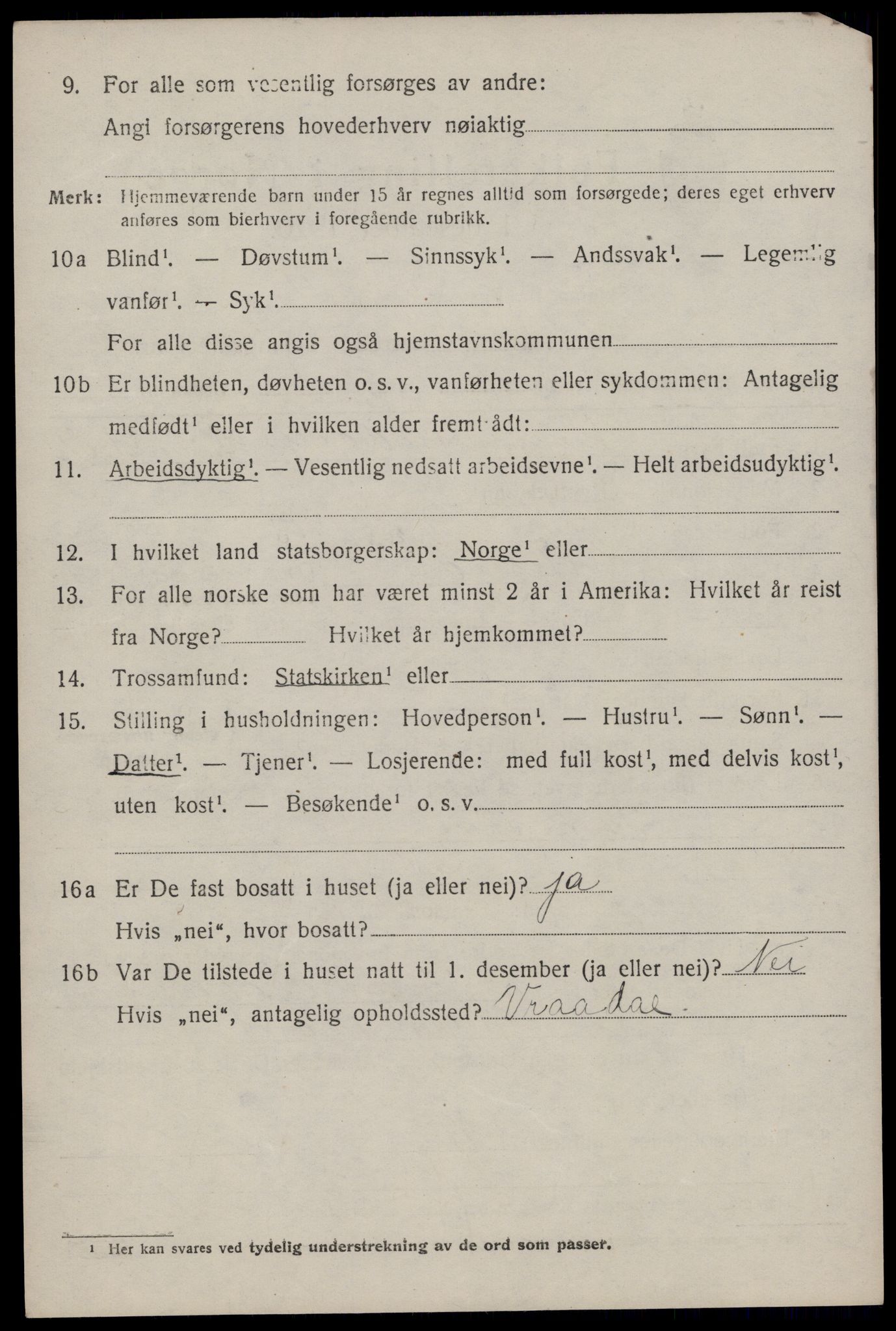 SAKO, 1920 census for Kviteseid, 1920, p. 2630