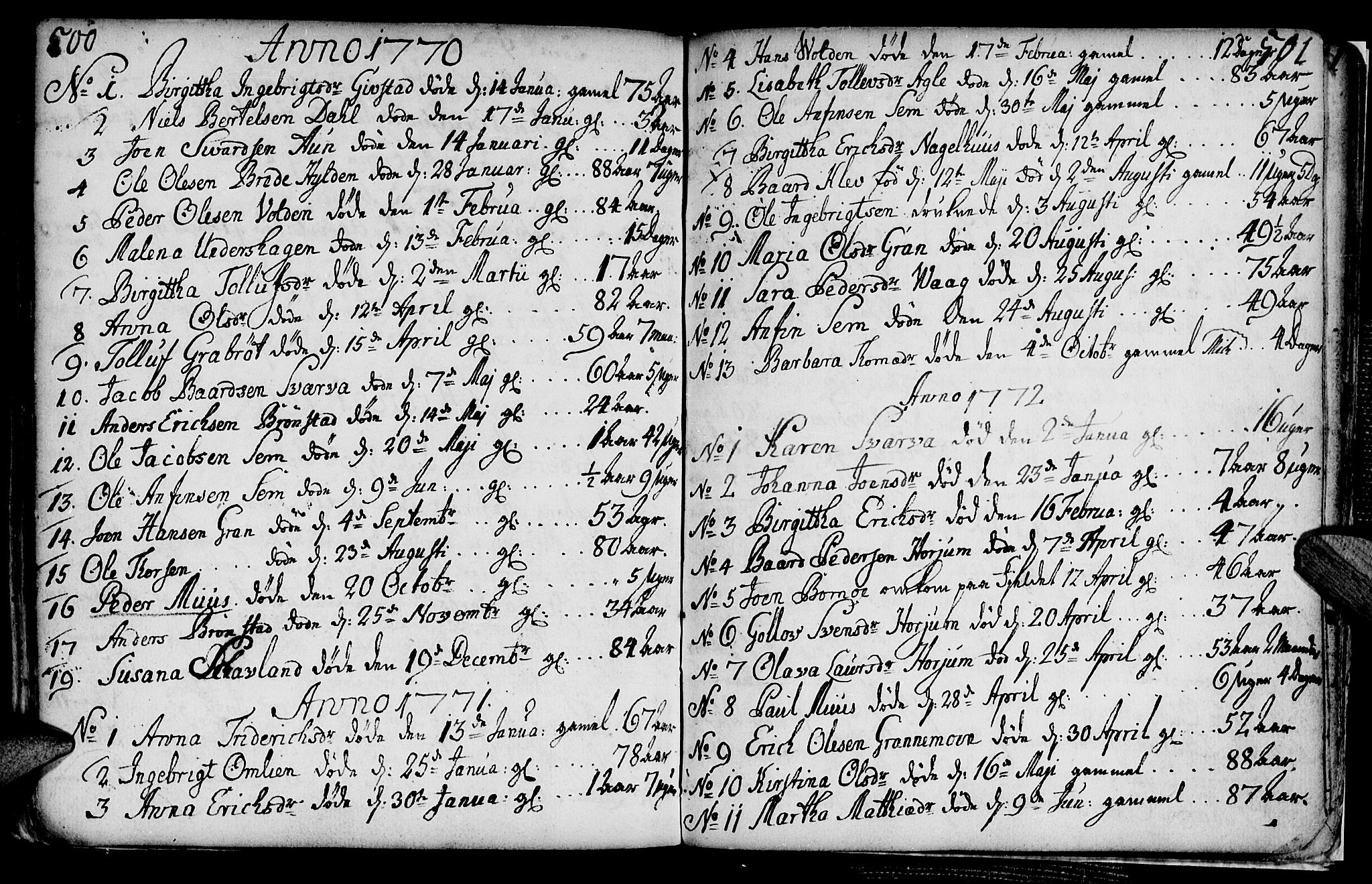 Ministerialprotokoller, klokkerbøker og fødselsregistre - Nord-Trøndelag, SAT/A-1458/749/L0467: Parish register (official) no. 749A01, 1733-1787, p. 500-501
