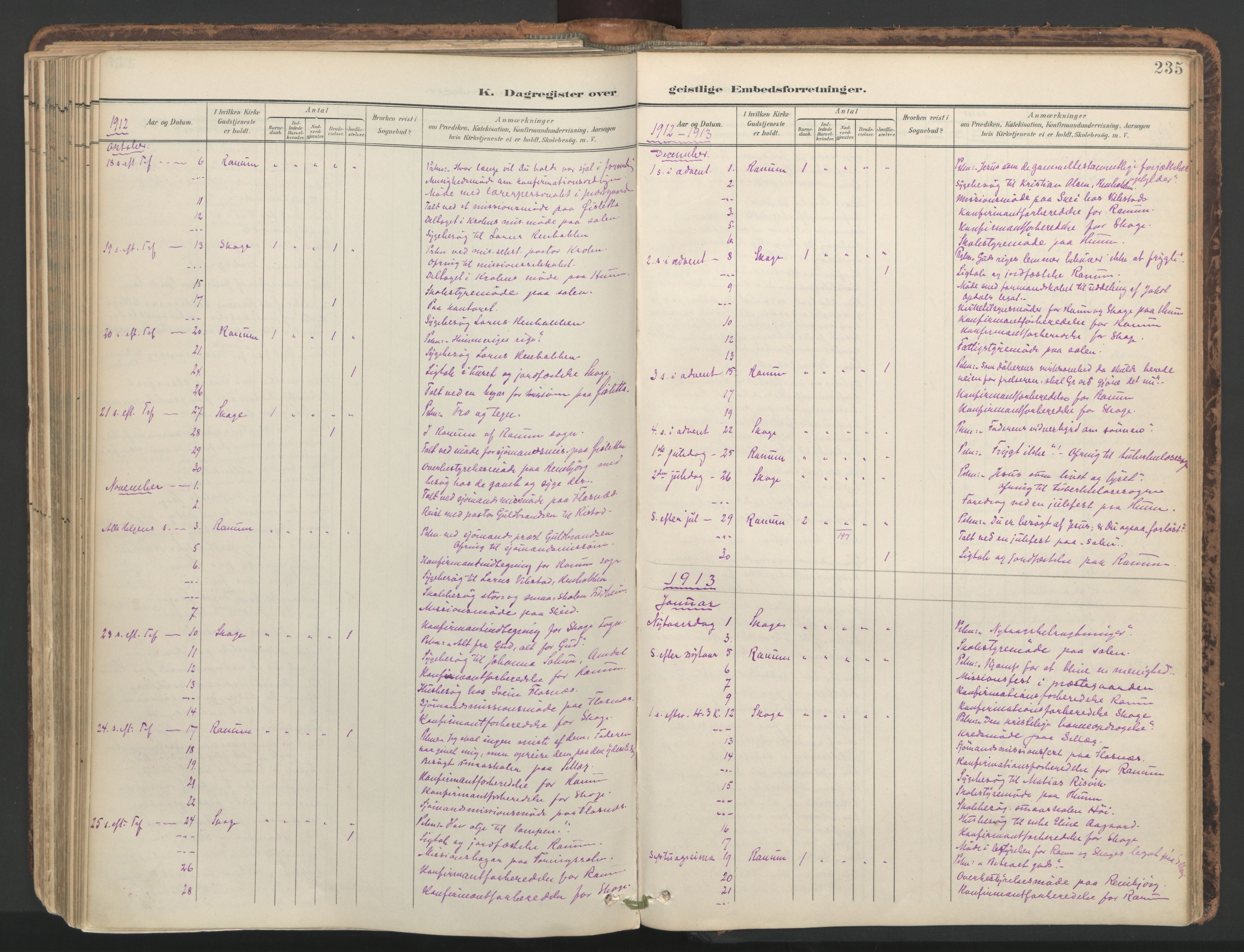 Ministerialprotokoller, klokkerbøker og fødselsregistre - Nord-Trøndelag, SAT/A-1458/764/L0556: Parish register (official) no. 764A11, 1897-1924, p. 235
