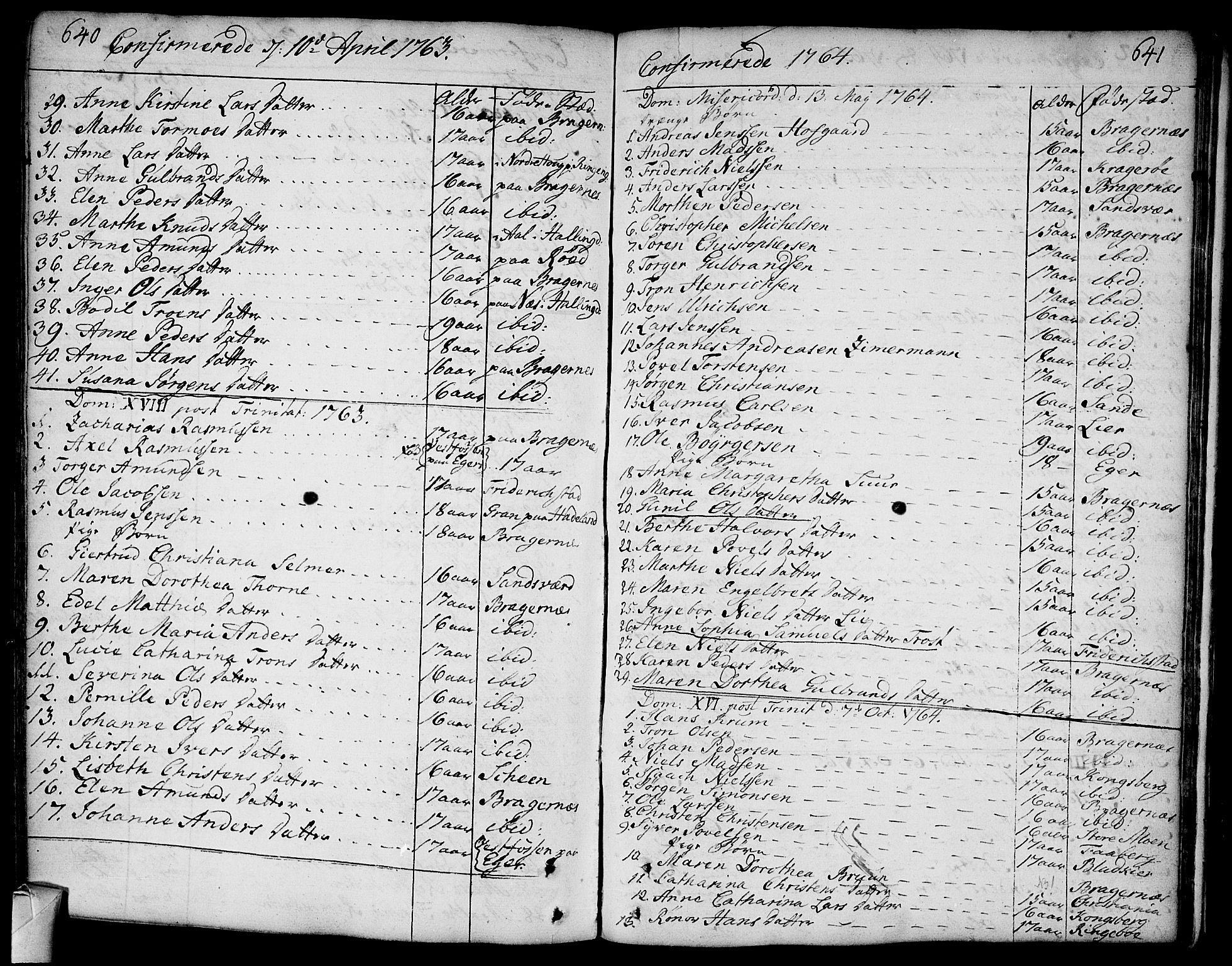 Bragernes kirkebøker, SAKO/A-6/F/Fa/L0005: Parish register (official) no. I 5, 1759-1781, p. 640-641