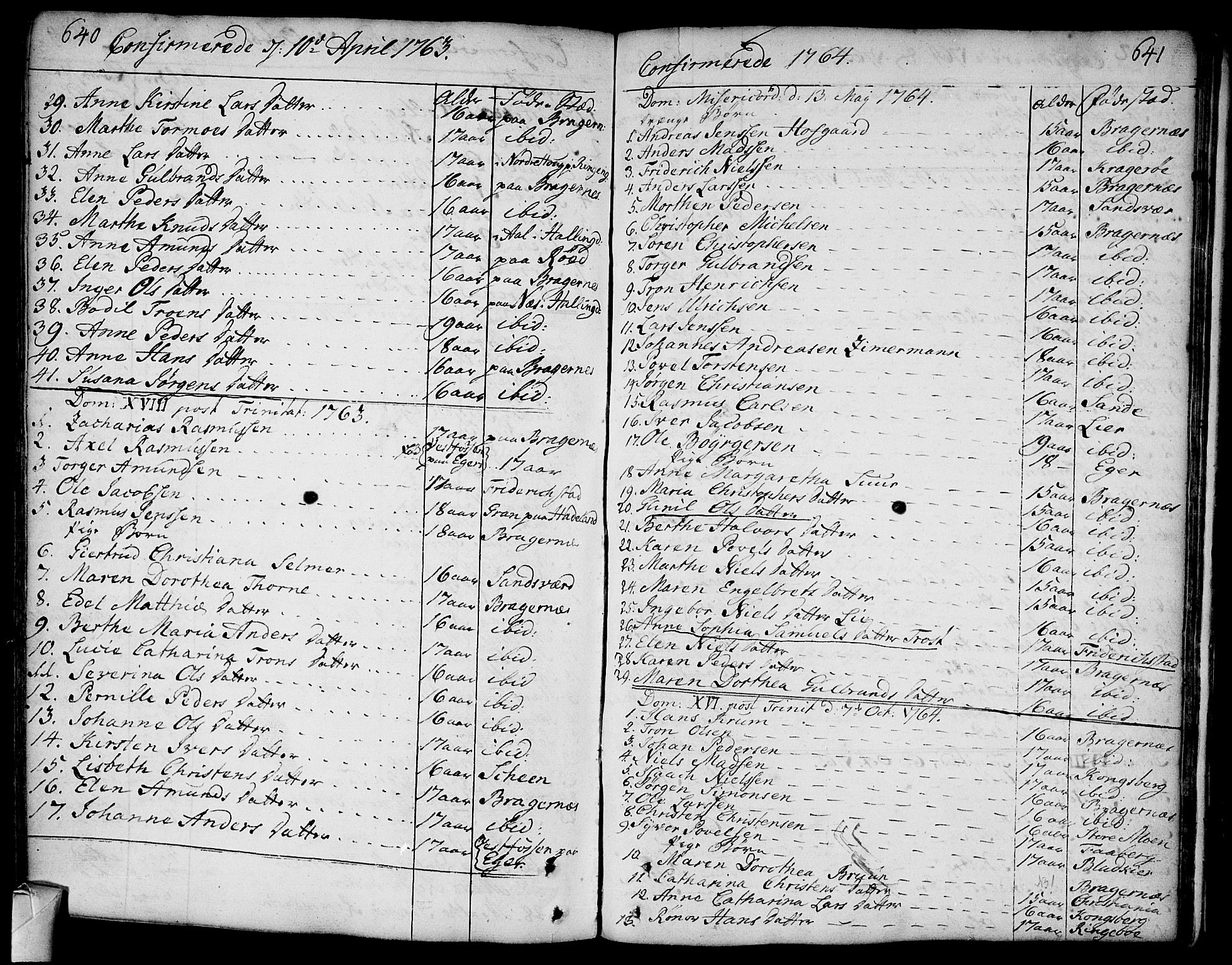 Bragernes kirkebøker, AV/SAKO-A-6/F/Fa/L0005: Parish register (official) no. I 5, 1759-1781, p. 640-641