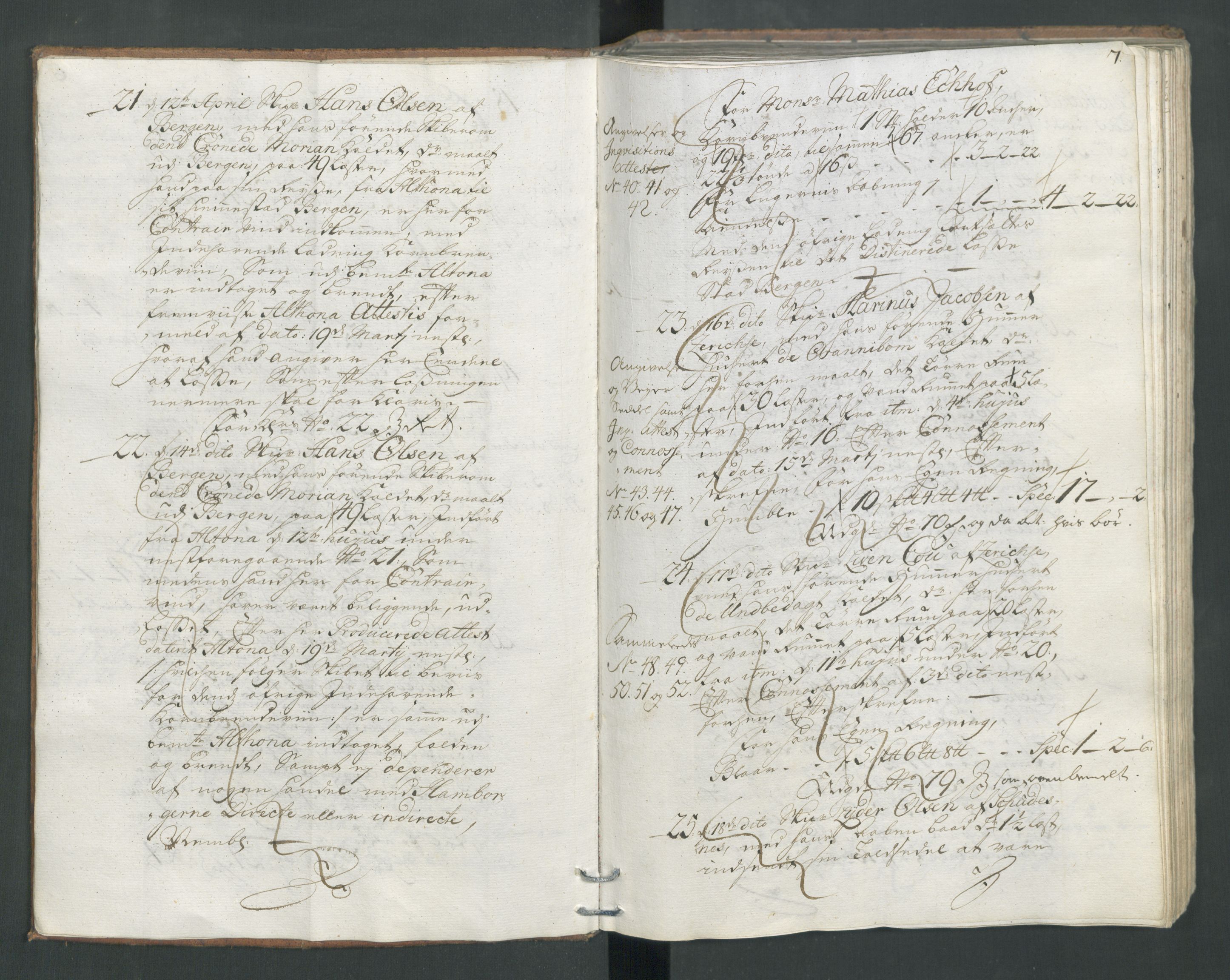 Generaltollkammeret, tollregnskaper, AV/RA-EA-5490/R22/L0011/0001: Tollregnskaper Stavanger / Hovedtollbok, 1731, p. 6b-7a