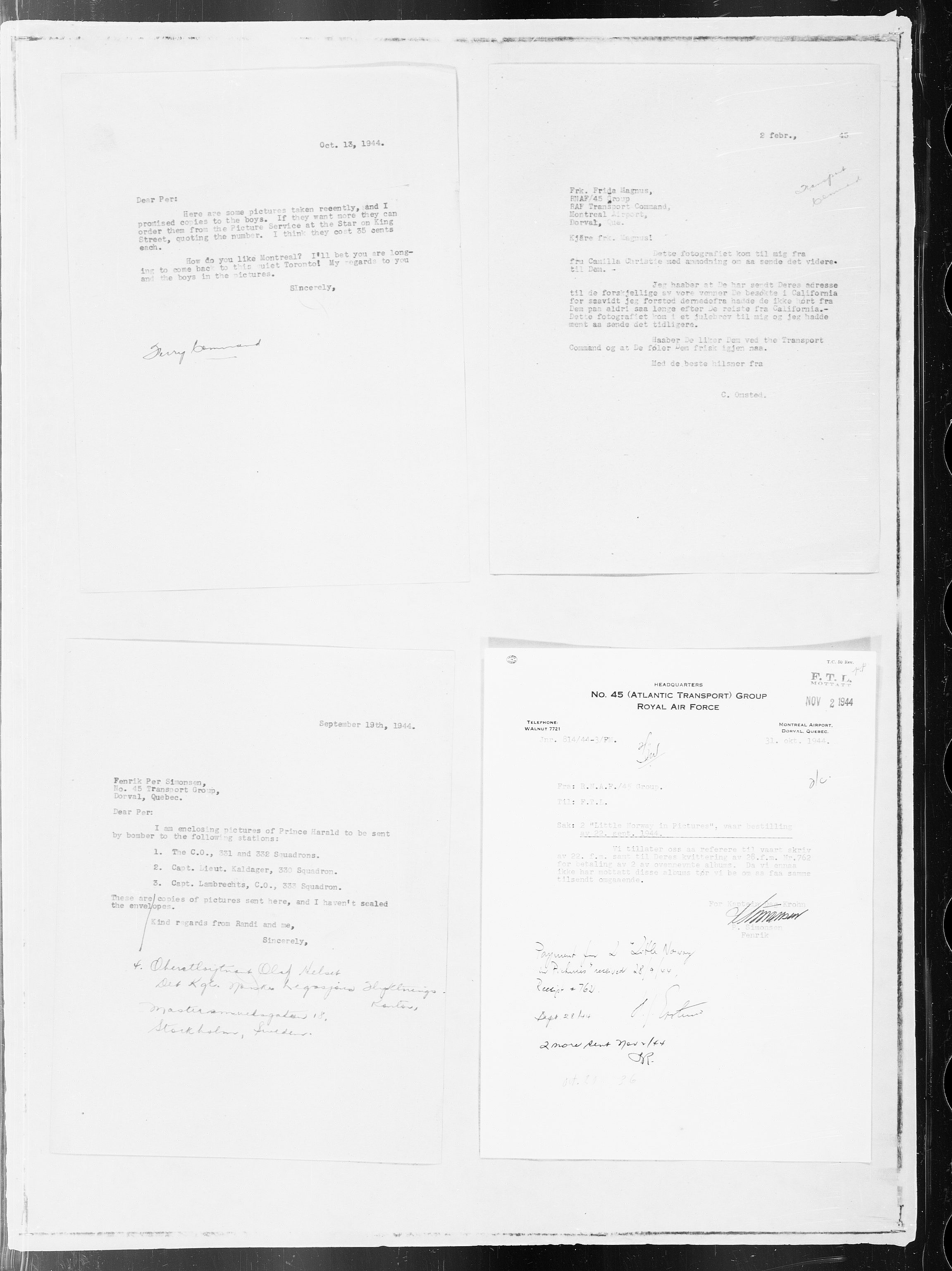 Forsvaret, Flyvåpnenes treningsleir 1940-1945, AV/RA-RAFA-3974/V/L0001: General File., 1940-1945, p. 452