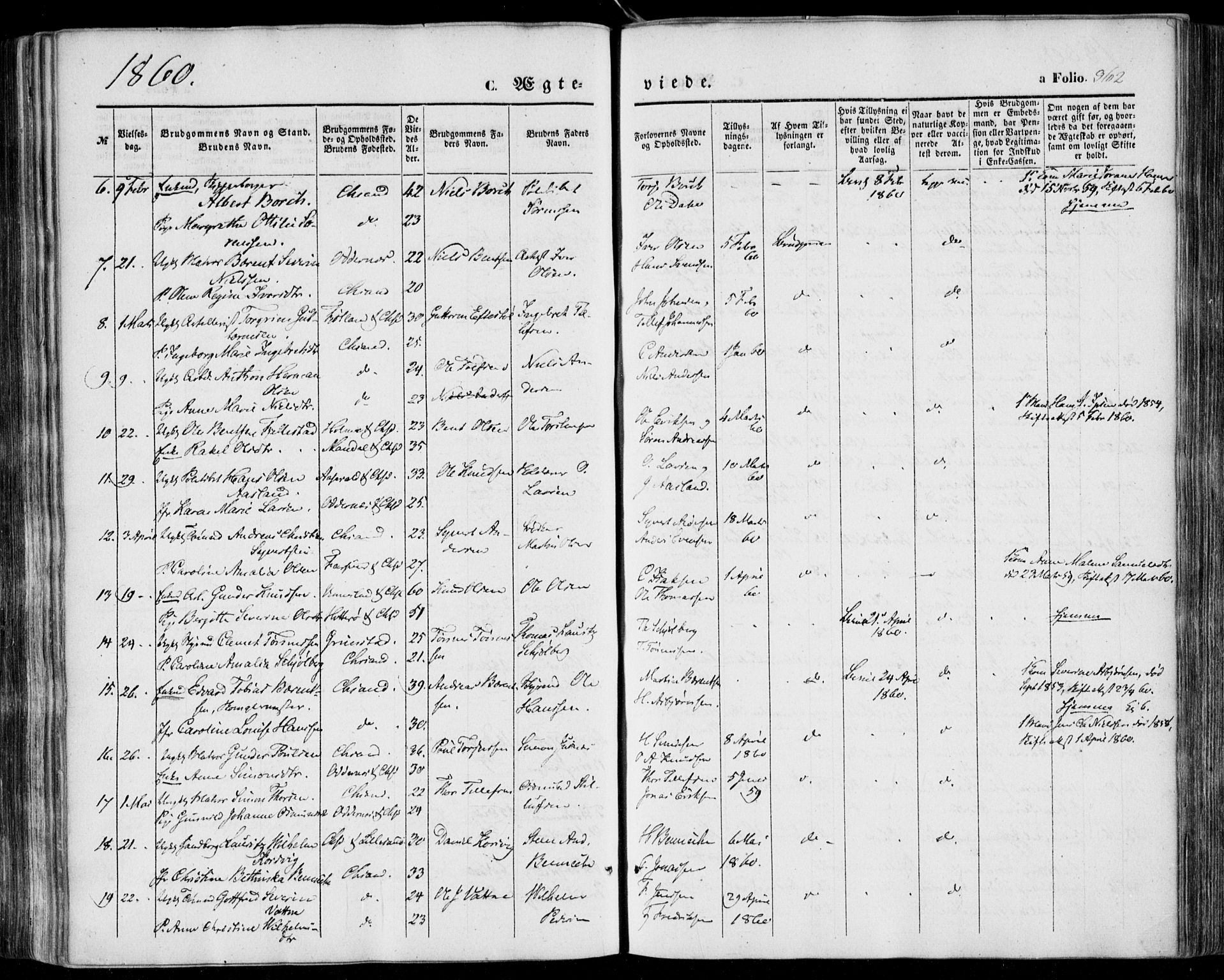 Kristiansand domprosti, SAK/1112-0006/F/Fa/L0014: Parish register (official) no. A 14, 1852-1867, p. 362