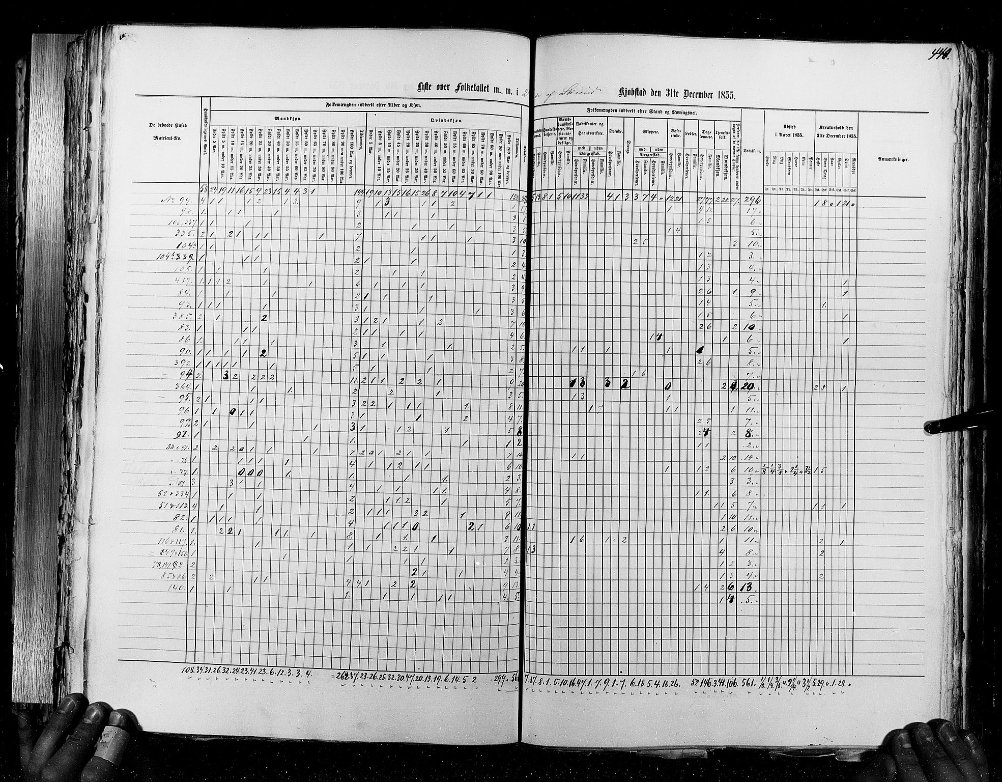 RA, Census 1855, vol. 7: Fredrikshald-Kragerø, 1855, p. 440