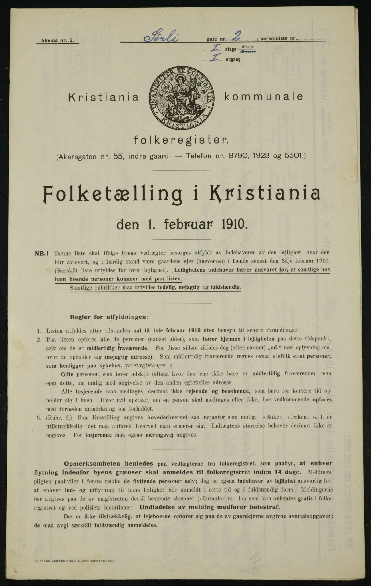 OBA, Municipal Census 1910 for Kristiania, 1910, p. 101069