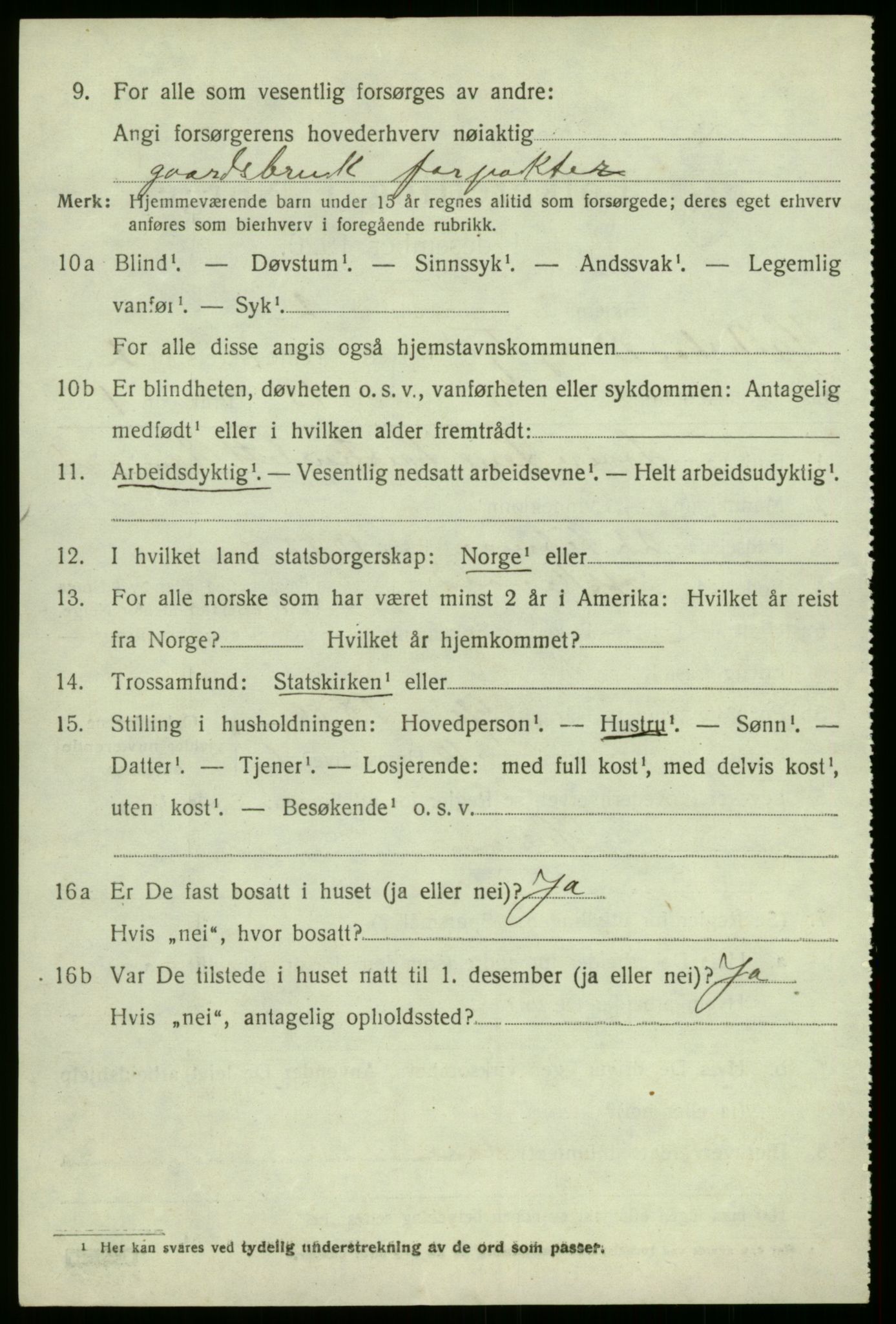 SAB, 1920 census for Hyllestad, 1920, p. 1381