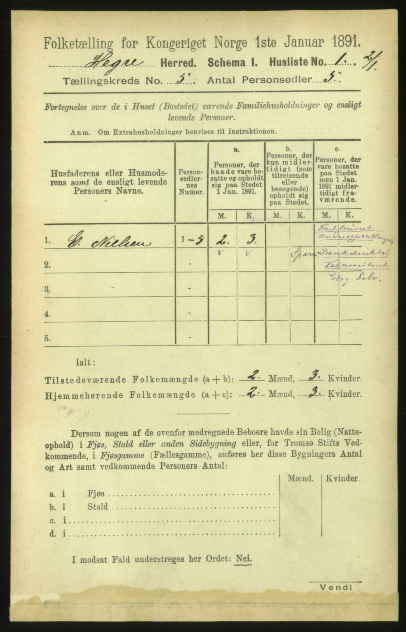 RA, 1891 census for 1712 Hegra, 1891, p. 1958