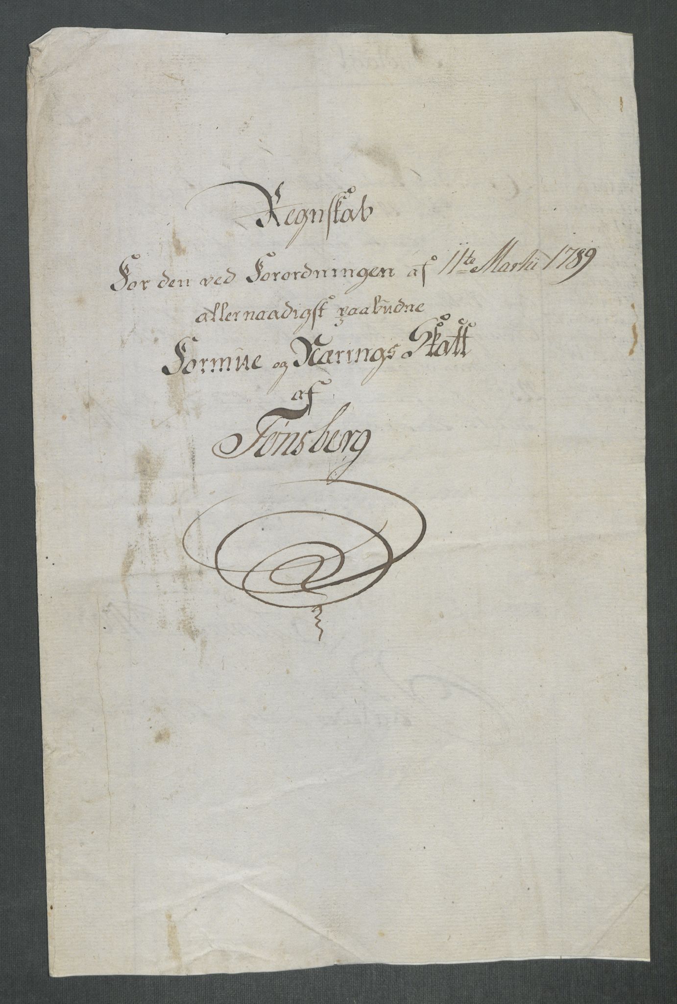 Rentekammeret inntil 1814, Reviderte regnskaper, Mindre regnskaper, AV/RA-EA-4068/Rf/Rfe/L0053: Trondheim. Tønsberg, Valdres fogderi, 1789, p. 258