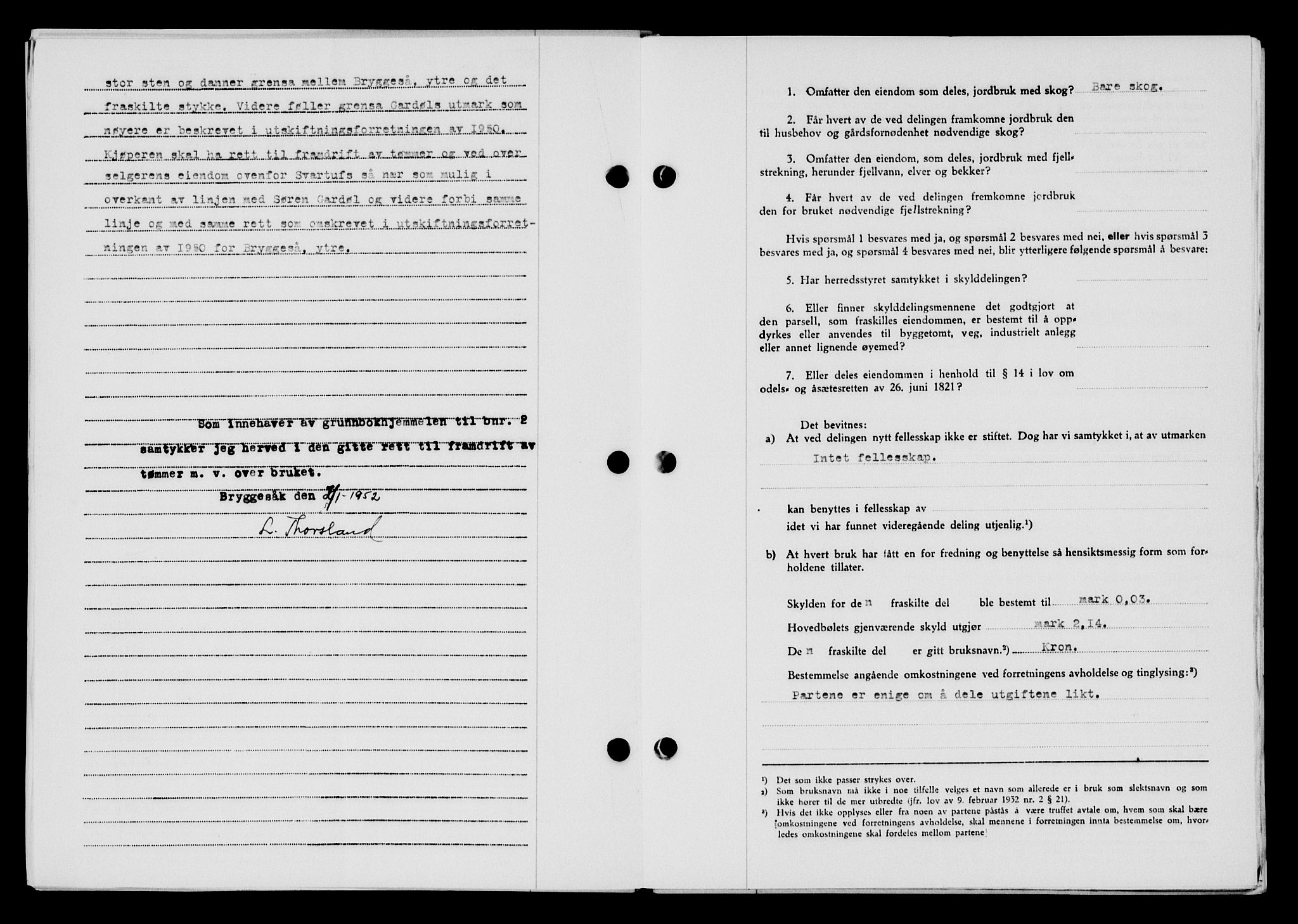 Lyngdal sorenskriveri, AV/SAK-1221-0004/G/Gb/L0667: Mortgage book no. A XIII, 1951-1952, Diary no: : 41/1952