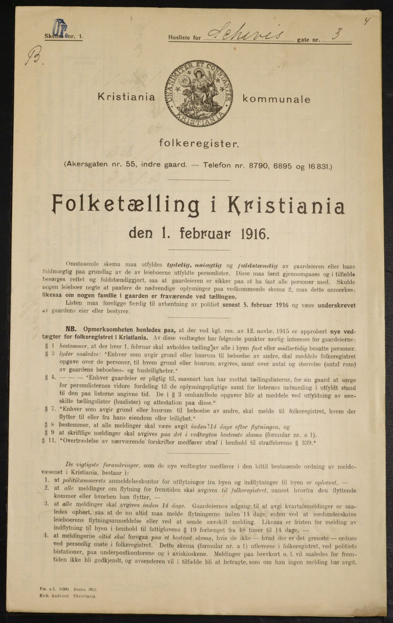 OBA, Municipal Census 1916 for Kristiania, 1916, p. 91742