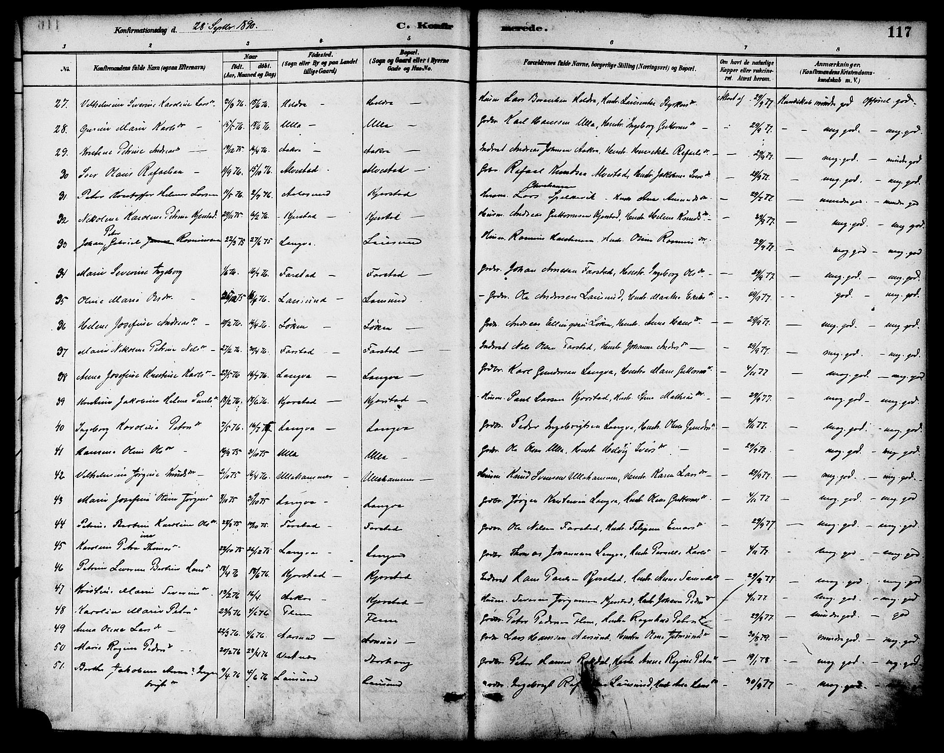 Ministerialprotokoller, klokkerbøker og fødselsregistre - Møre og Romsdal, AV/SAT-A-1454/536/L0501: Parish register (official) no. 536A10, 1884-1896, p. 117