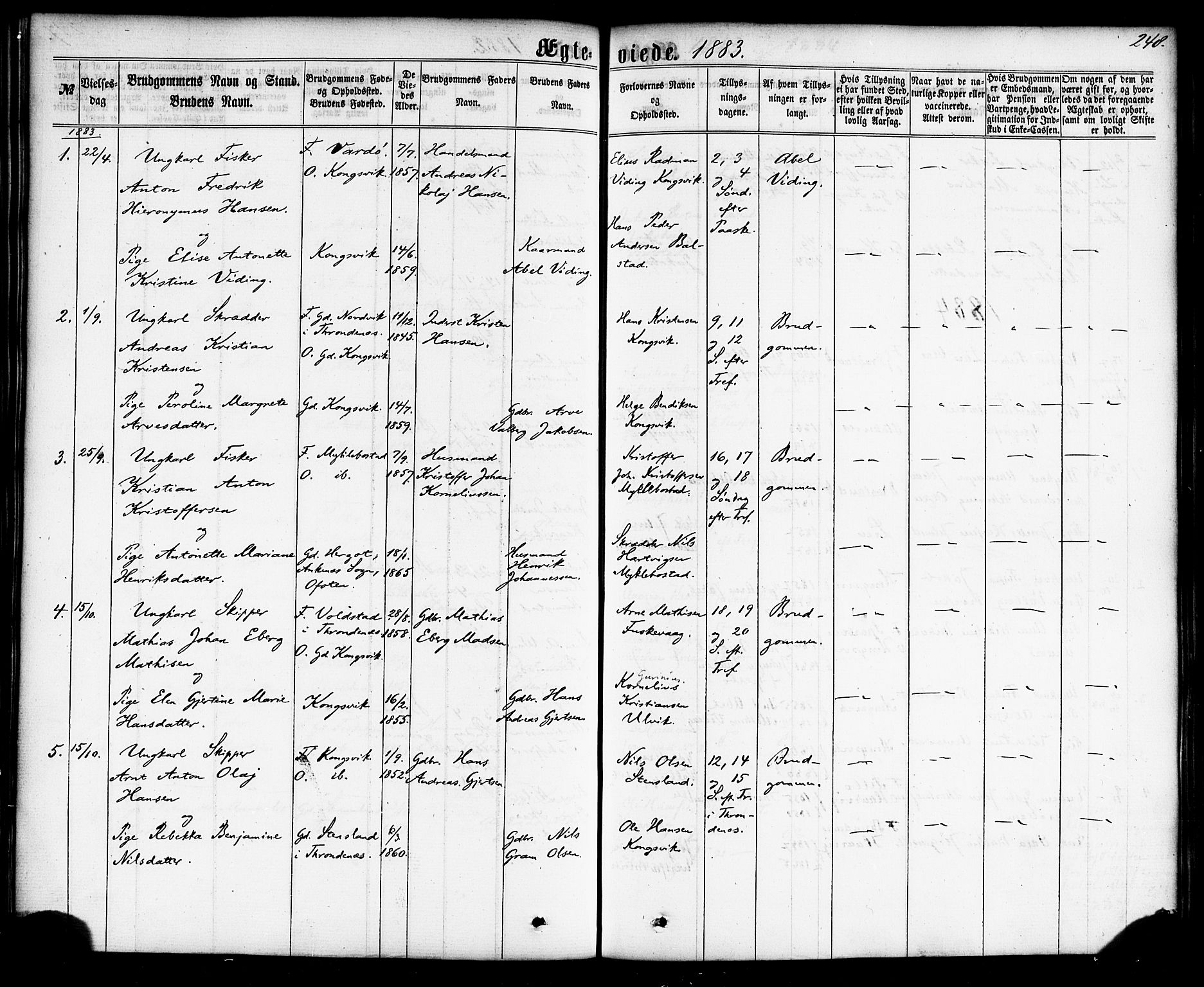 Ministerialprotokoller, klokkerbøker og fødselsregistre - Nordland, AV/SAT-A-1459/865/L0923: Parish register (official) no. 865A01, 1864-1884, p. 248