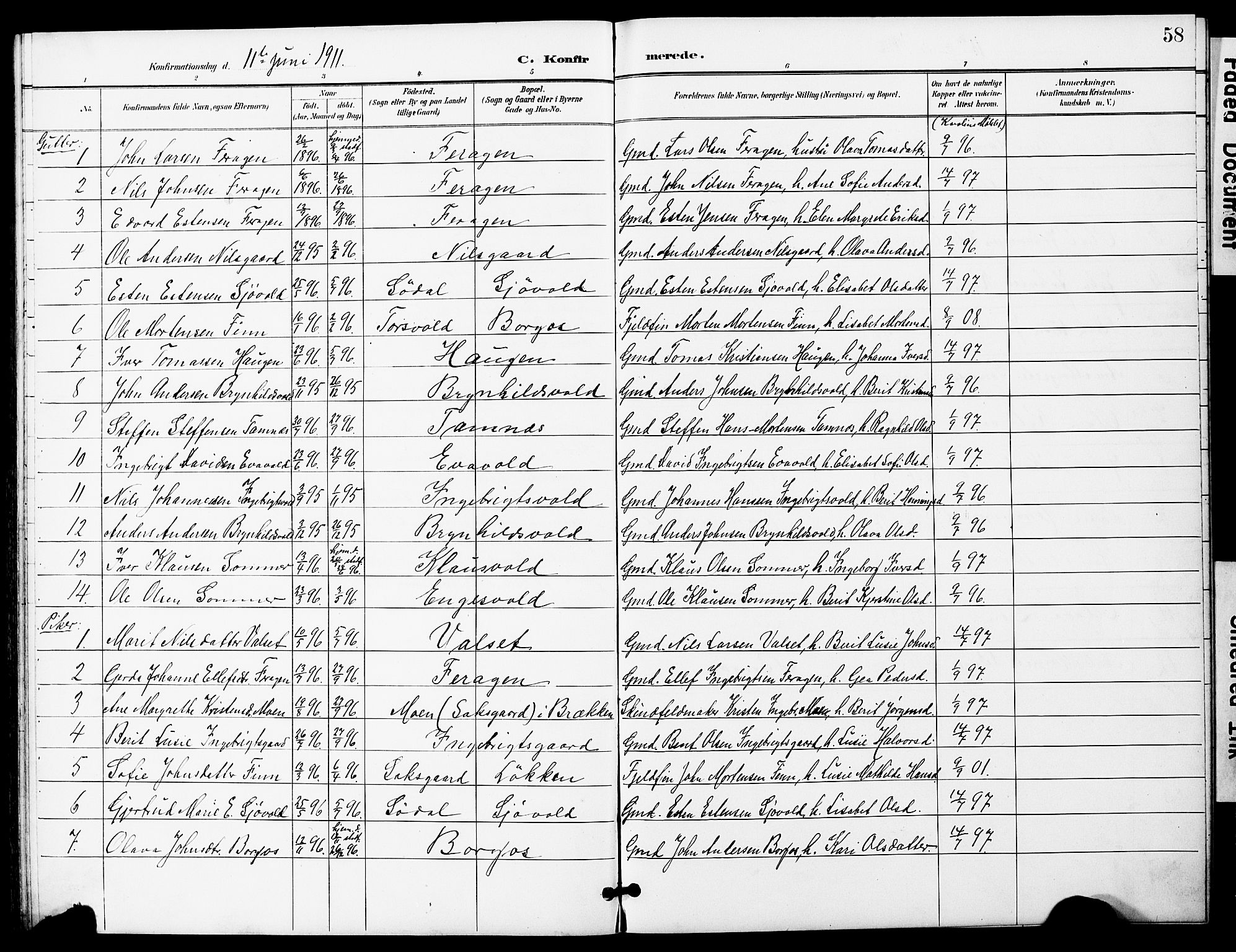 Ministerialprotokoller, klokkerbøker og fødselsregistre - Sør-Trøndelag, SAT/A-1456/683/L0950: Parish register (copy) no. 683C02, 1897-1918, p. 58
