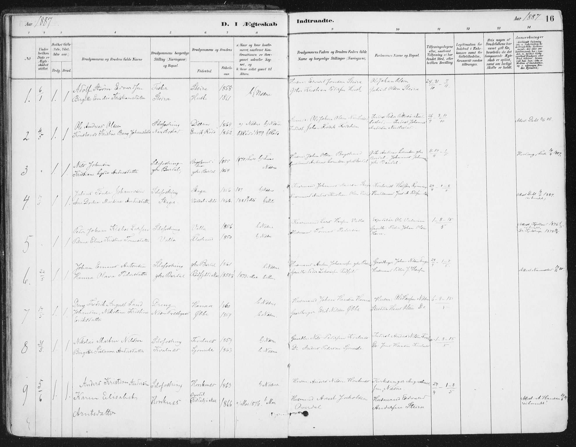 Ministerialprotokoller, klokkerbøker og fødselsregistre - Nordland, AV/SAT-A-1459/838/L0553: Parish register (official) no. 838A11, 1880-1910, p. 16