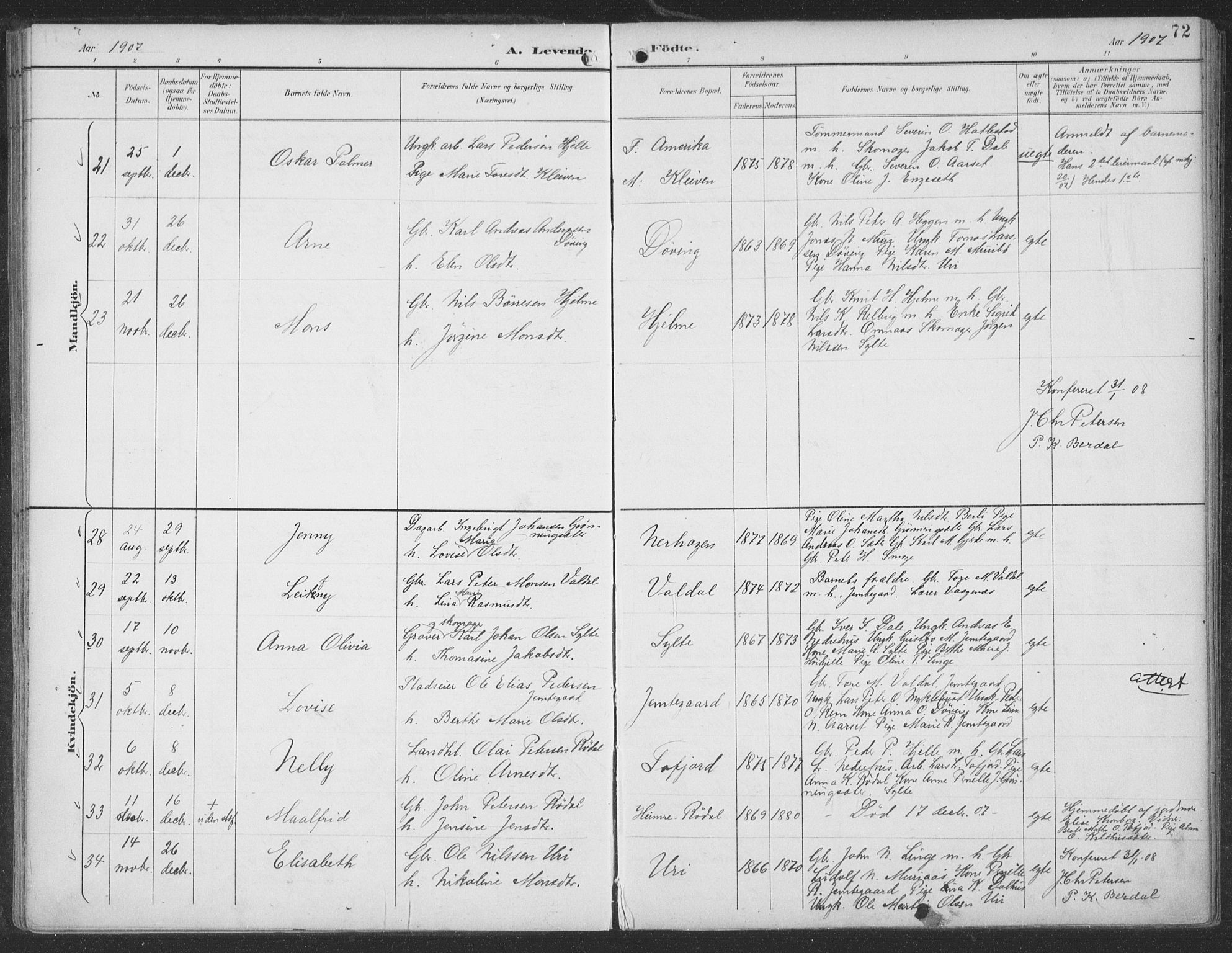 Ministerialprotokoller, klokkerbøker og fødselsregistre - Møre og Romsdal, AV/SAT-A-1454/519/L0256: Parish register (official) no. 519A15, 1895-1912, p. 72